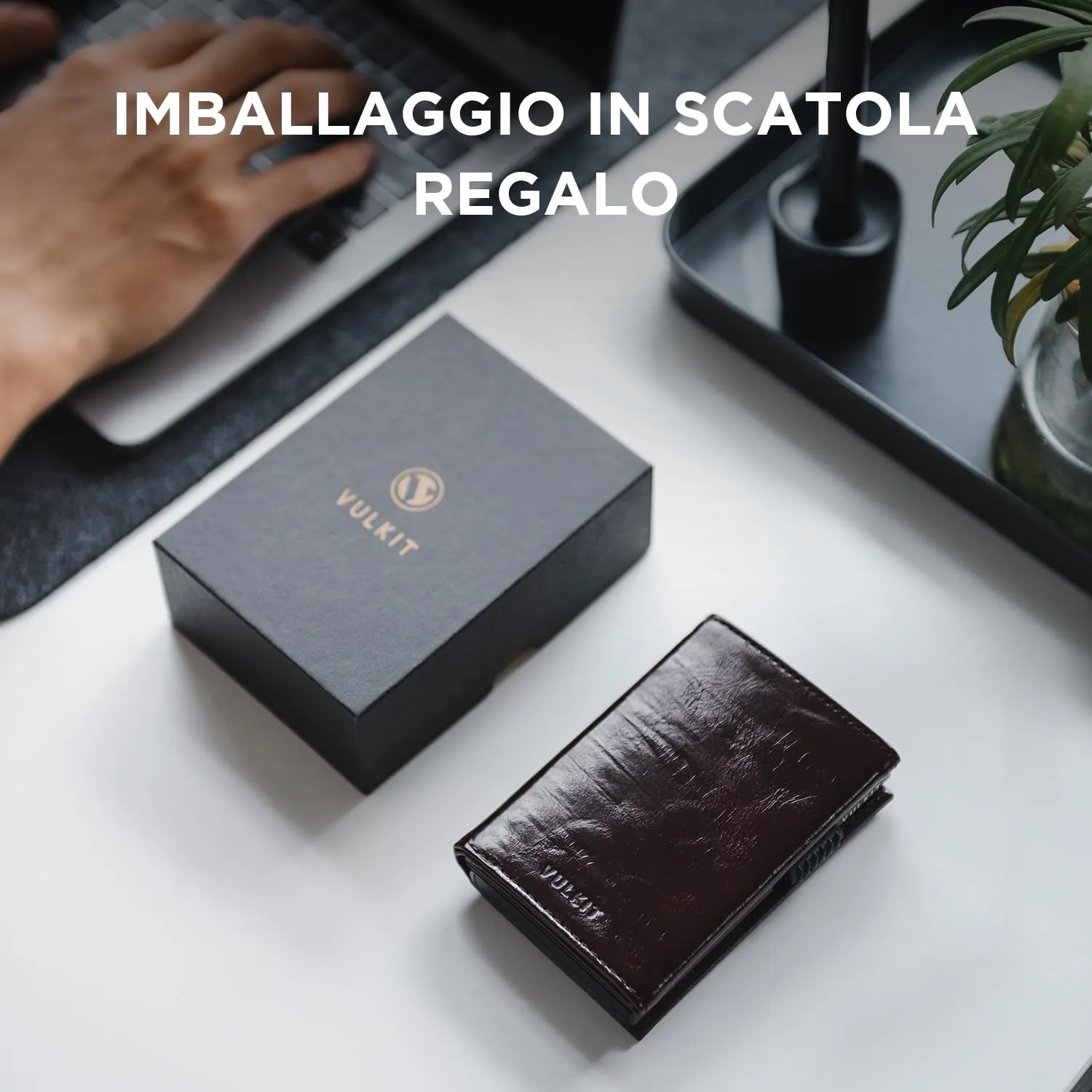 VULKIT Porta Carte in Vera Pelle Dutch Martin con Blocco RFID e Chiusura Magnetica - immagine 6