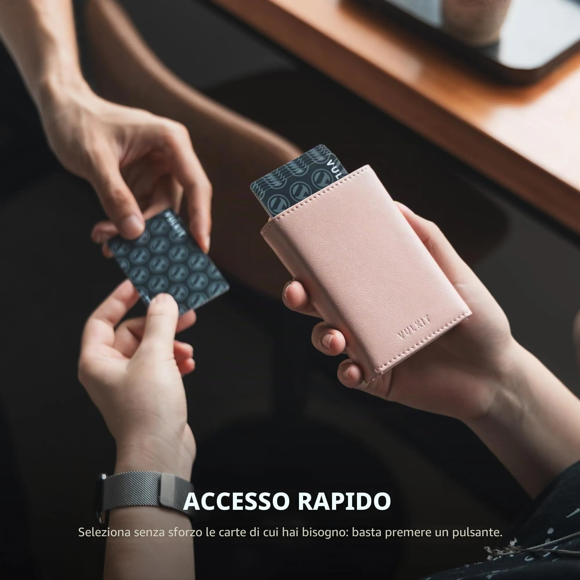 VULKIT Portafoglio Slim Portacarte in Pelle con Protezione RFID VC302 - immagine 3