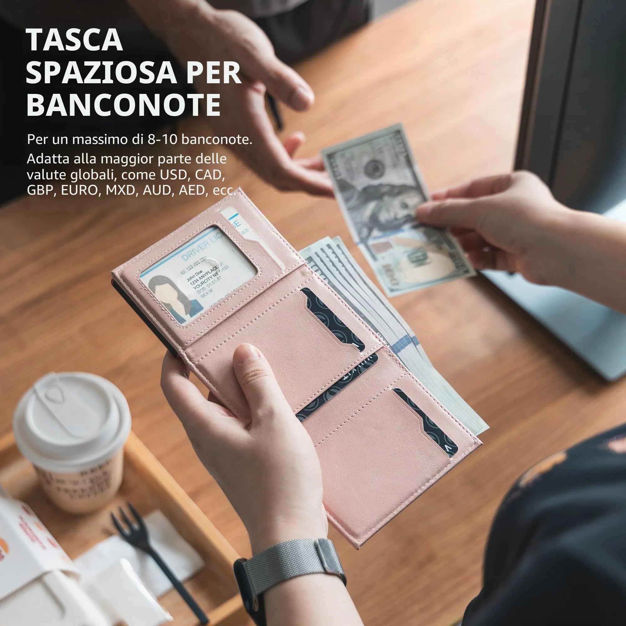 VULKIT Portafoglio Slim Portacarte in Pelle con Protezione RFID VC302 - immagine 4