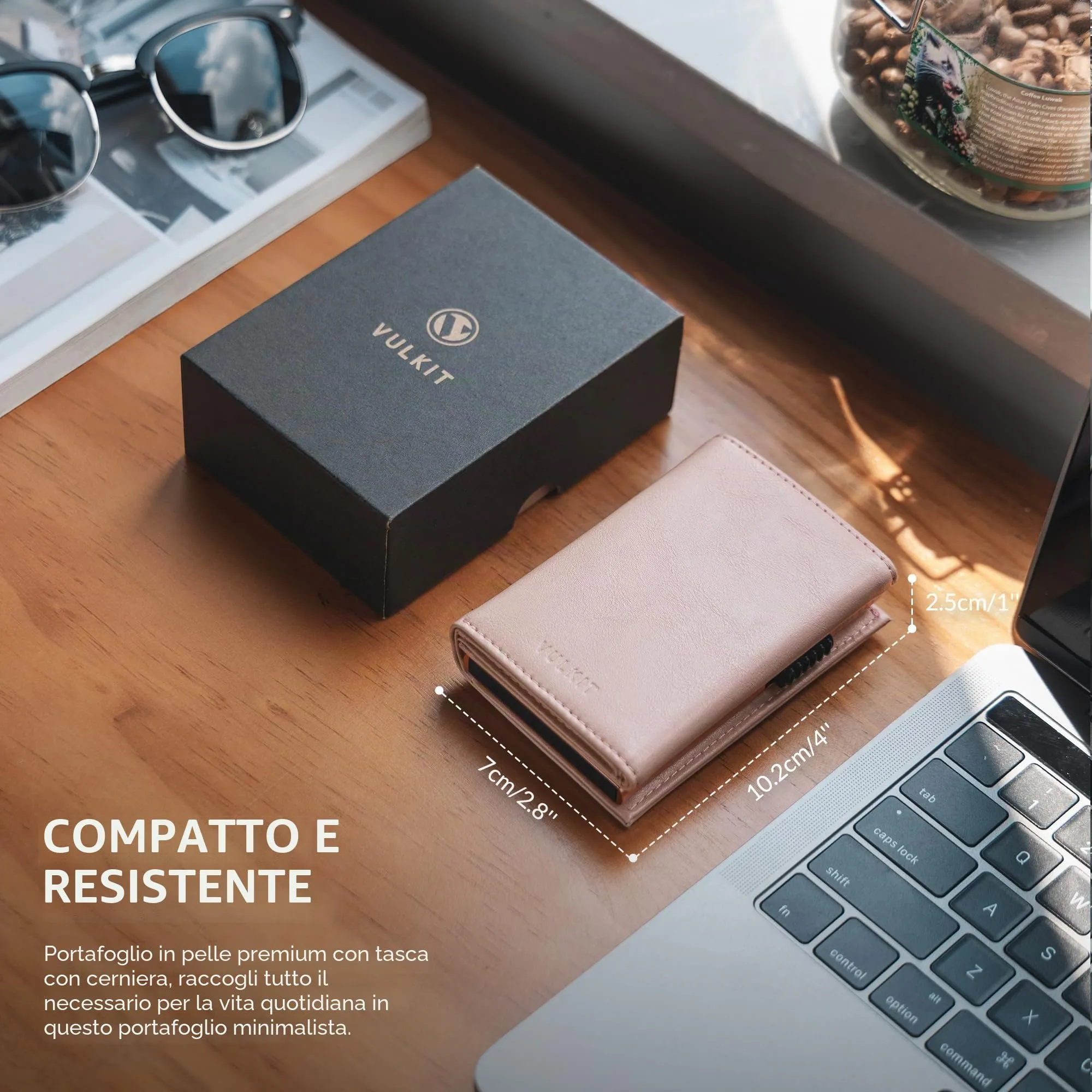 VULKIT Portafoglio Slim Portacarte in Pelle con Protezione RFID VC302 - immagine 6