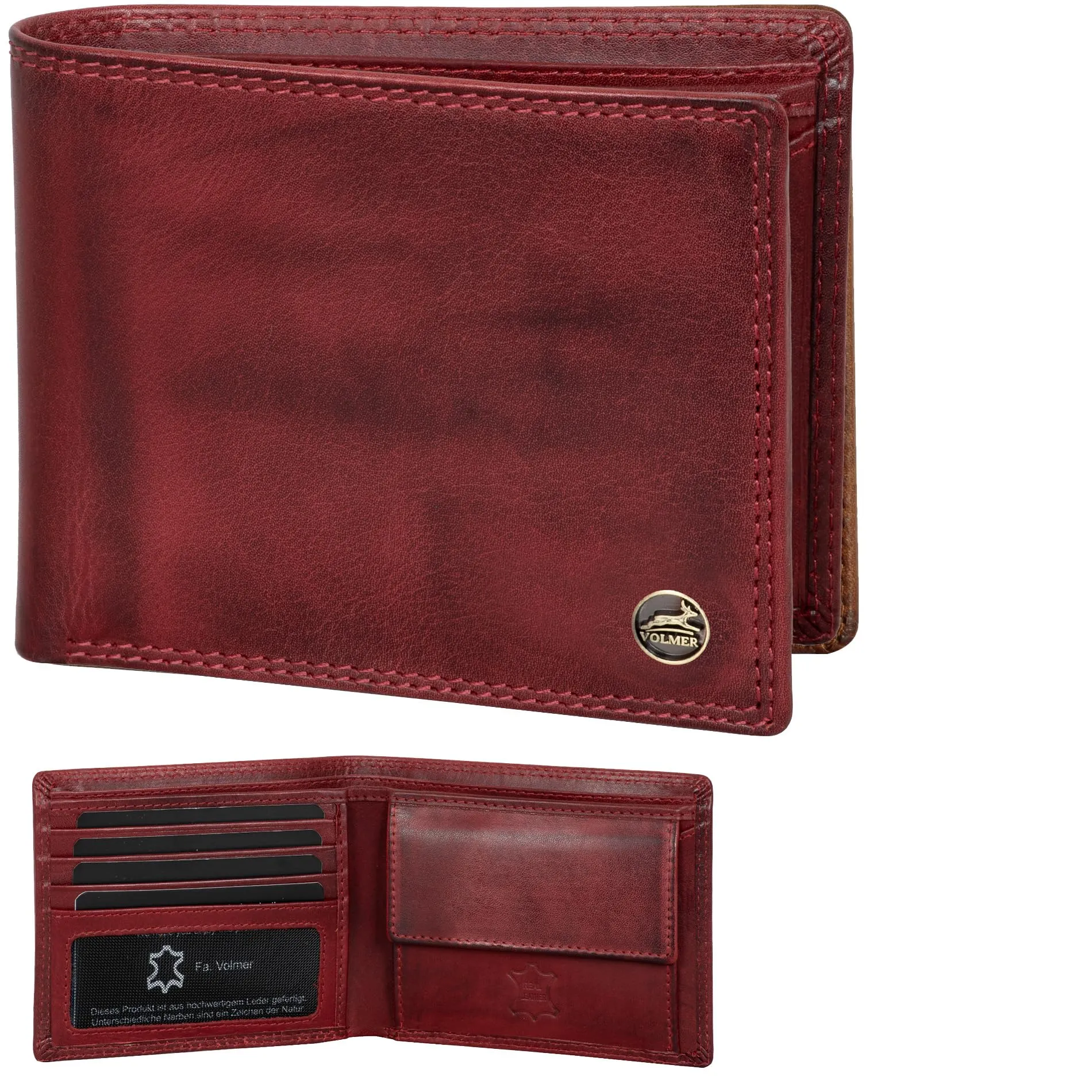 Fa.Volmer Portafoglio da uomo in pelle con protezione RFID, Easycomfort - immagine 1