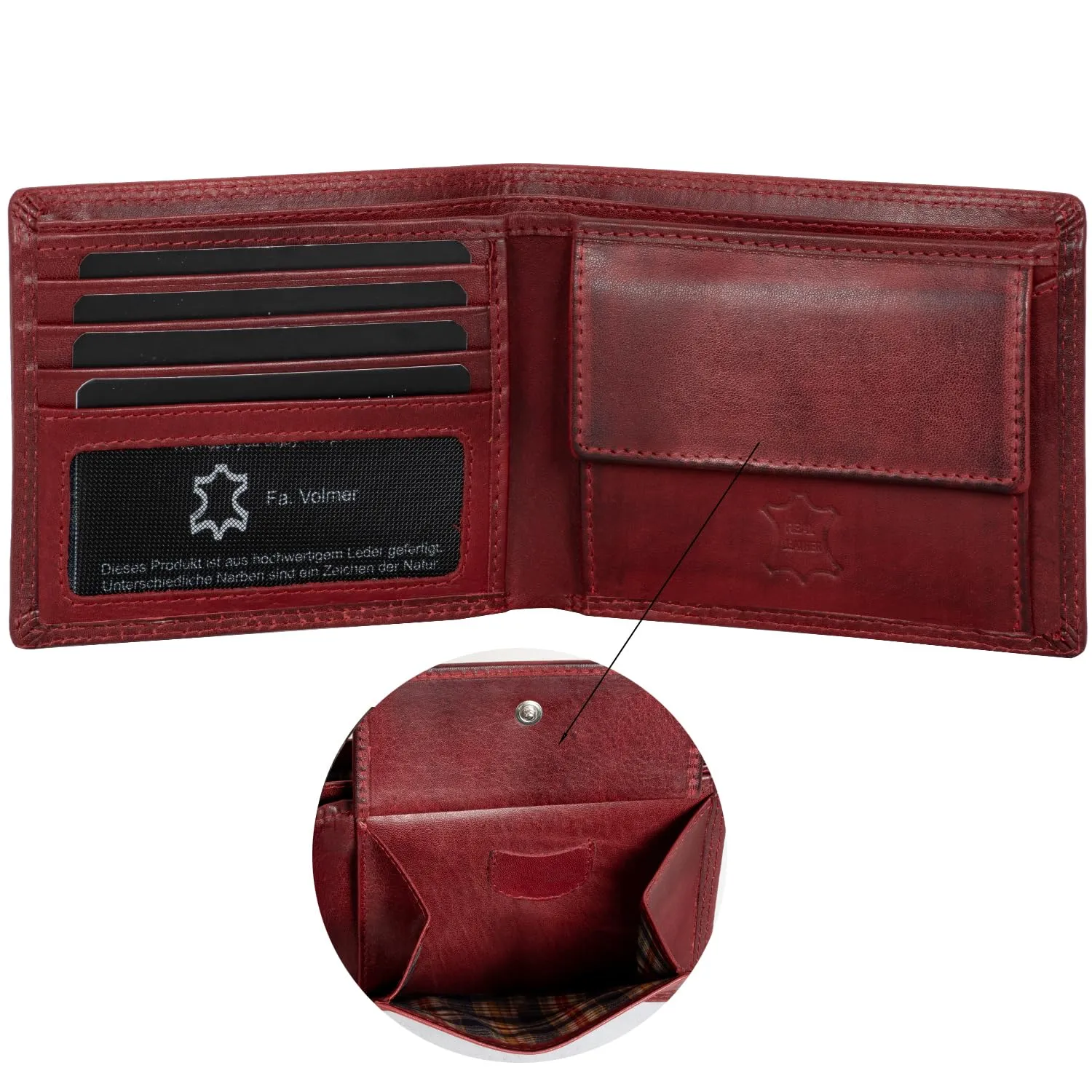 Fa.Volmer Portafoglio da uomo in pelle con protezione RFID, Easycomfort - immagine 2