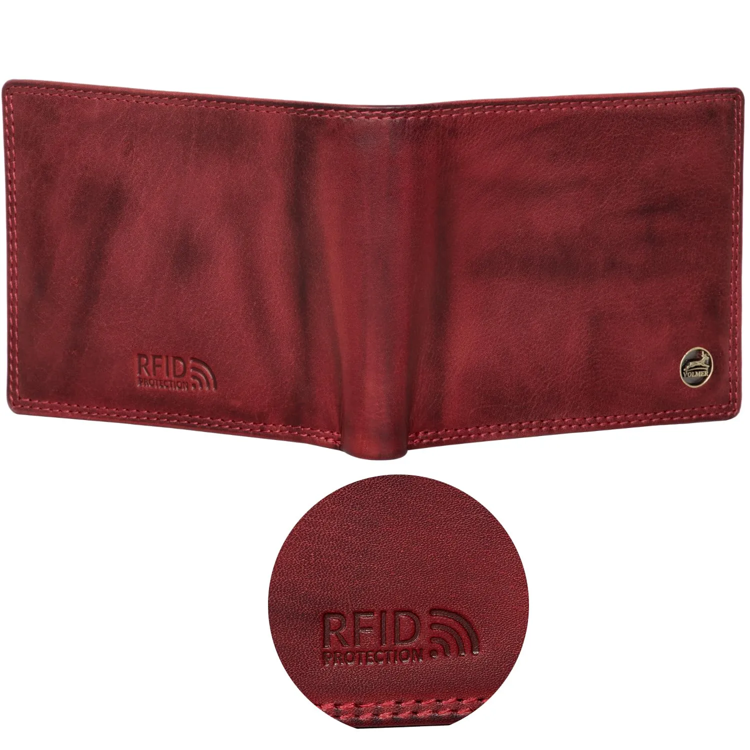 Fa.Volmer Portafoglio da uomo in pelle con protezione RFID, Easycomfort - immagine 3