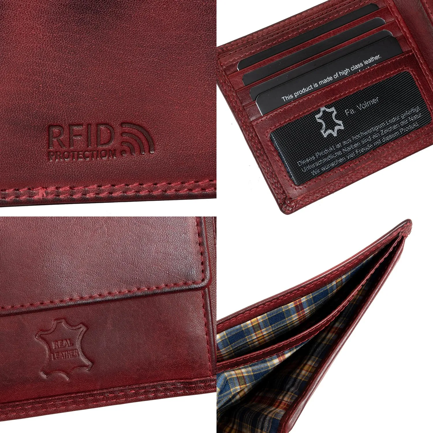 Fa.Volmer Portafoglio da uomo in pelle con protezione RFID, Easycomfort - immagine 4