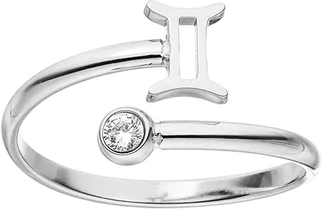 Purelei Anello Zodiaco in acciaio inox, regolabile 60-66 cm, Gemma - immagine 1