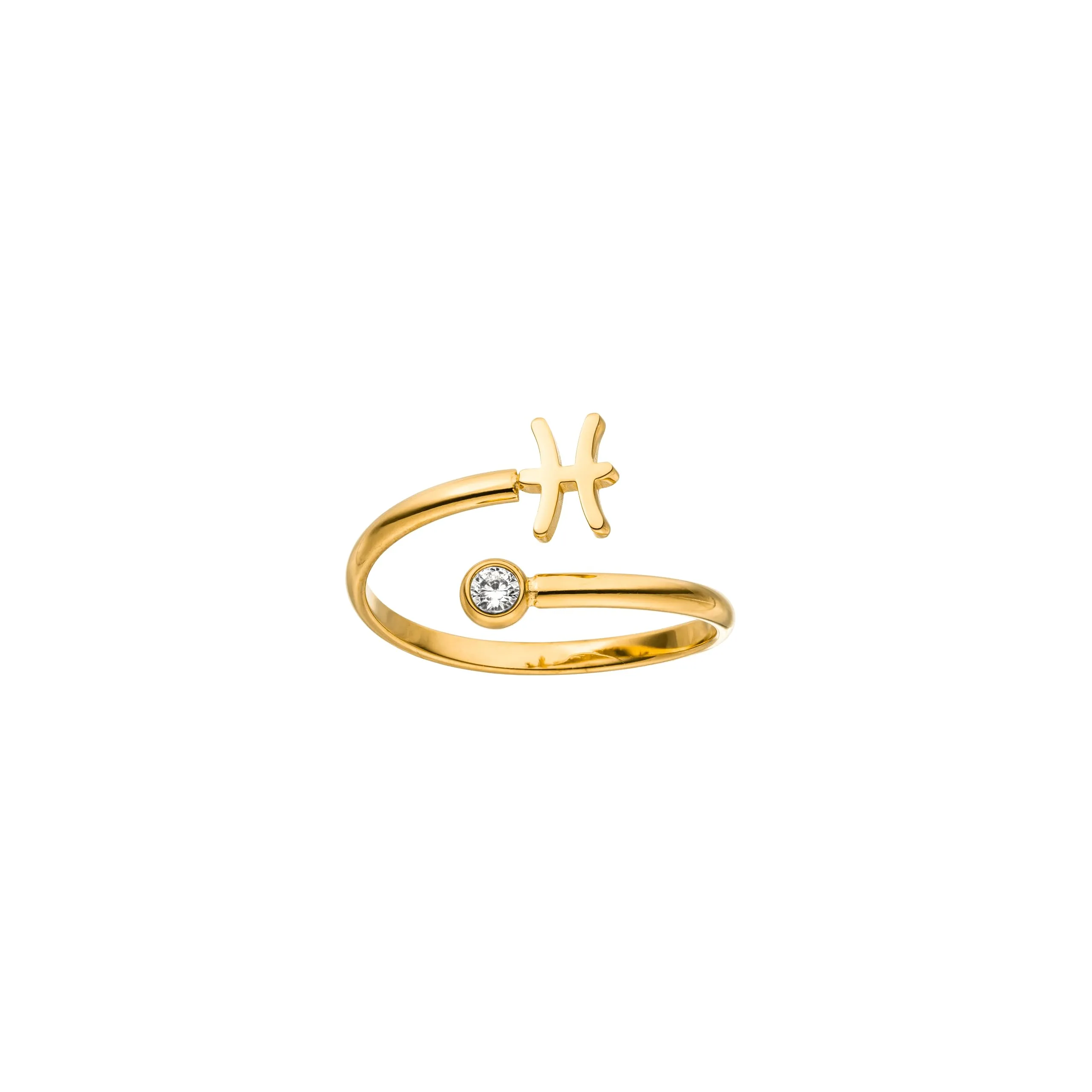 Purelei Anello Segno Zodiacale in Acciaio Inossidabile Regolabile, Taglia 50-60, Gemma - immagine 1