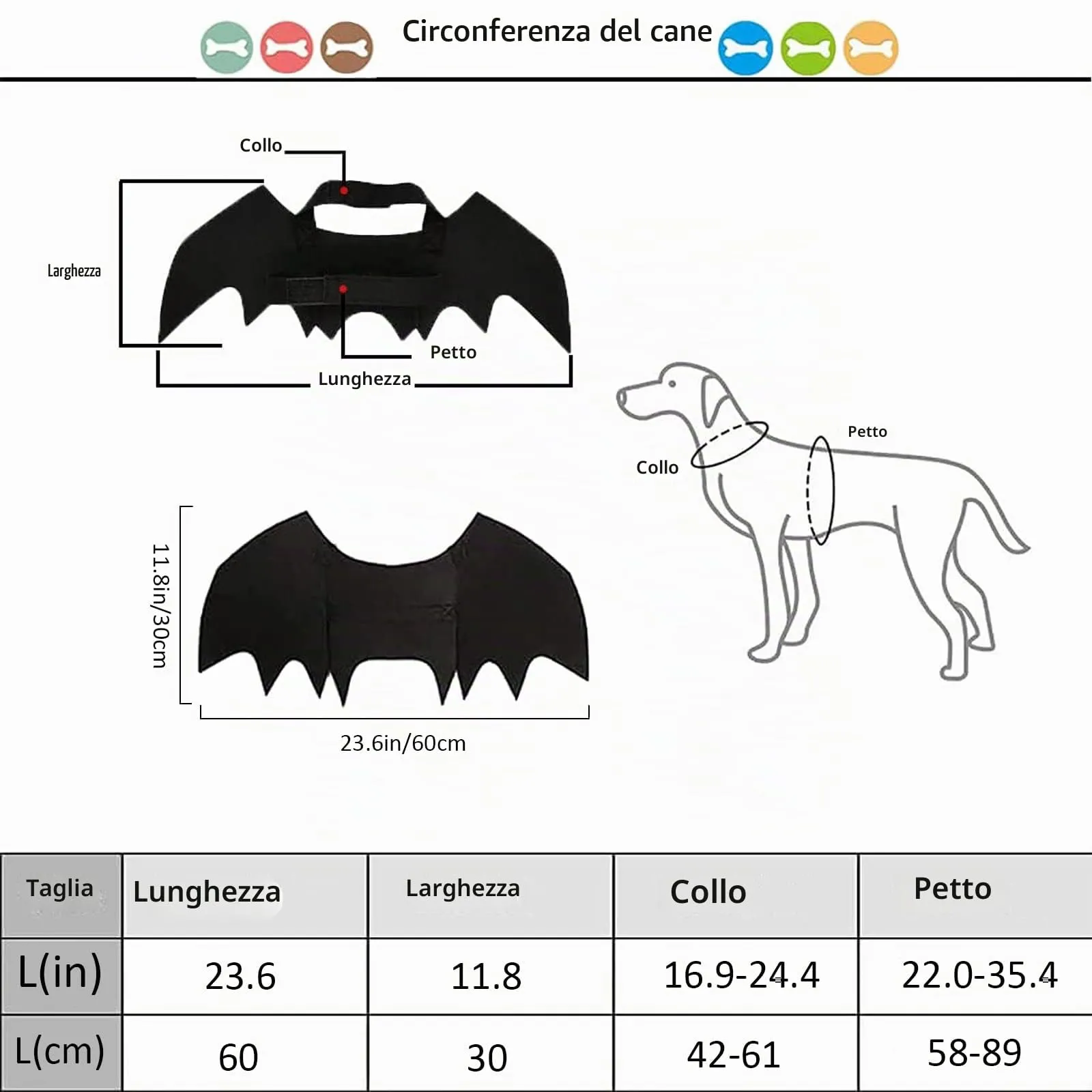 CEASELESLY Costume Ali di Pipistrello da Vampiro per Cani e Gatti, Nero - immagine 2