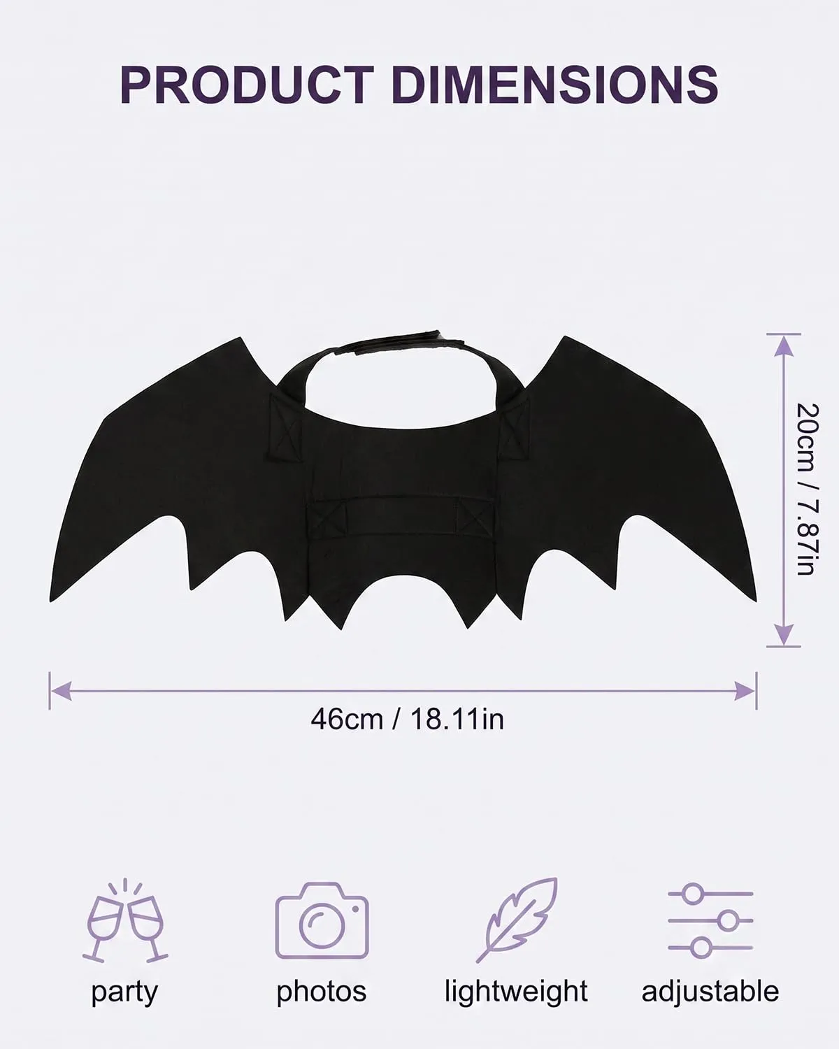 UXEWKL Costume da Pipistrello per Cane e Gatto - immagine 2