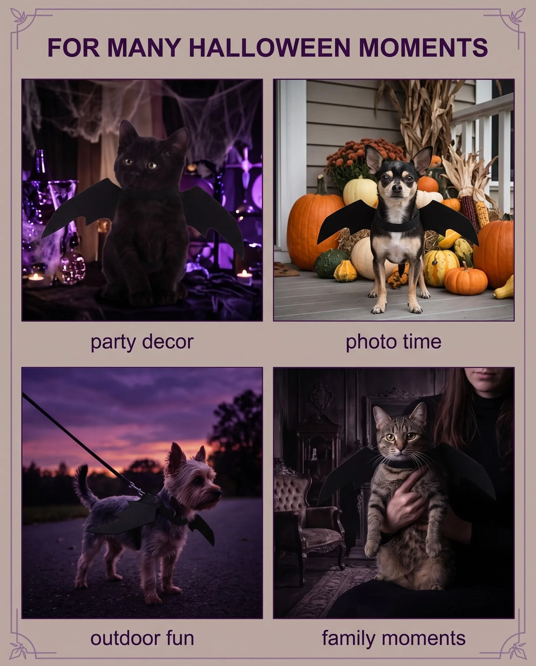 UXEWKL Costume da Pipistrello per Cane e Gatto - immagine 4