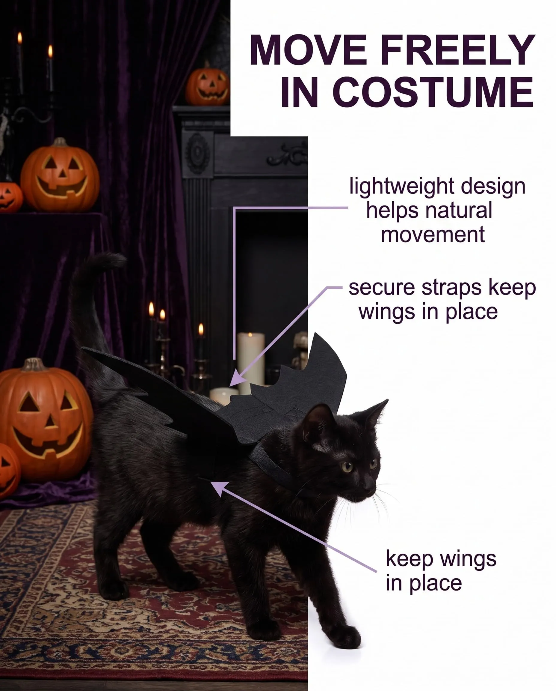 UXEWKL Costume da Pipistrello per Cane e Gatto - immagine 6