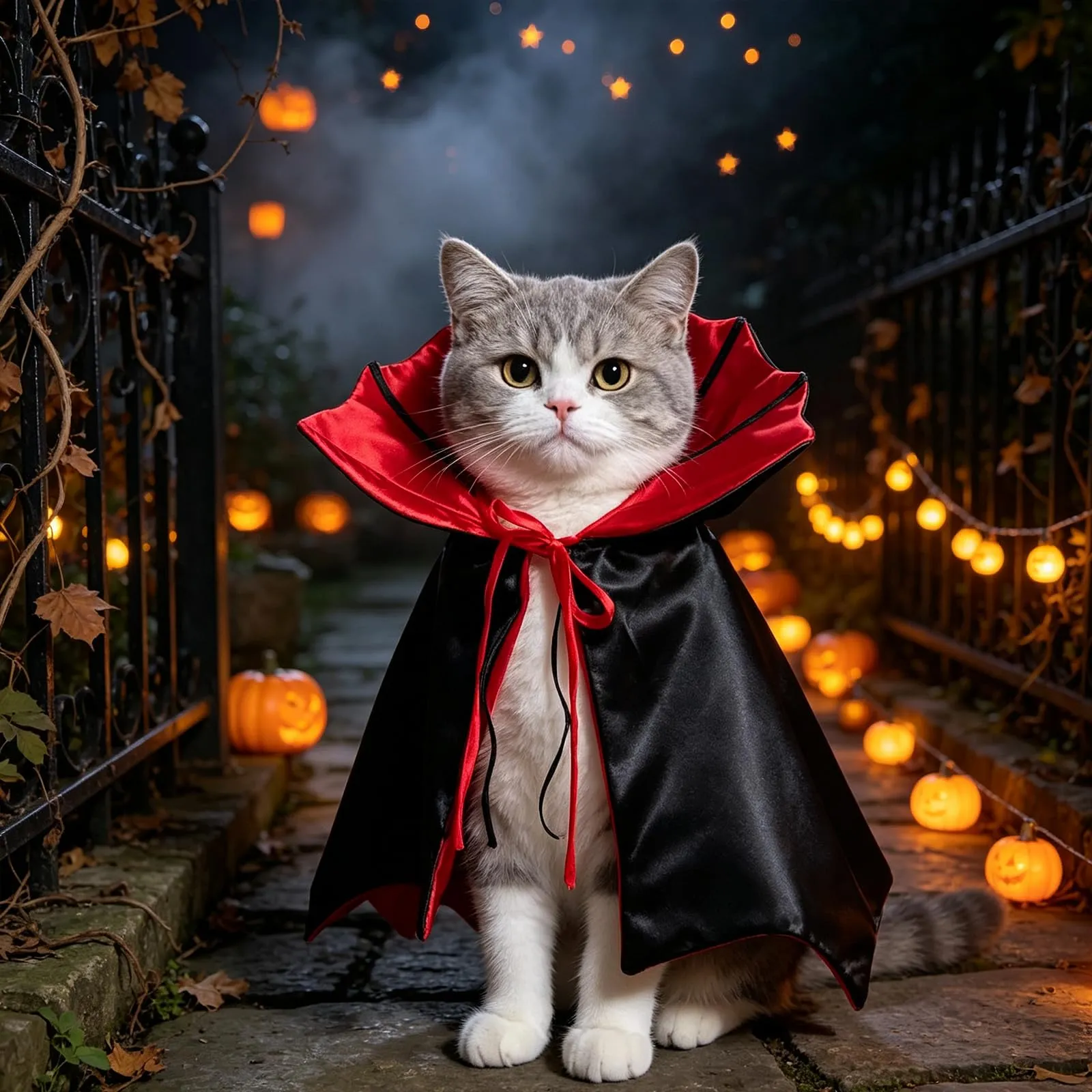 KASESSS Mantello da Vampiro per Cane e Gatto, Colletto Alto, 30x54 cm, Rosso - immagine 6