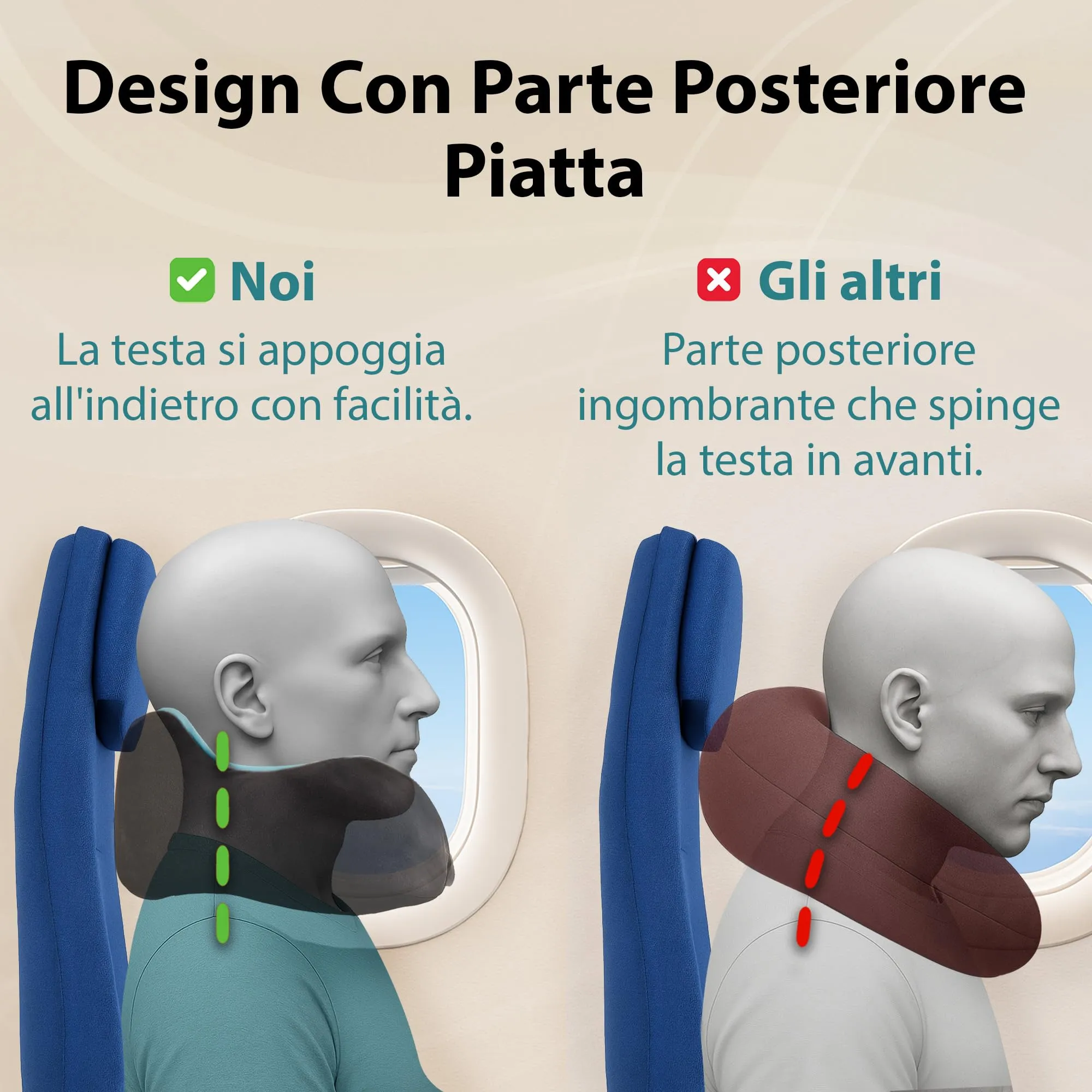 FLOWZOOM Comfy Cuscino da Viaggio con Maschera per Dormire 3D, Nero - immagine 6