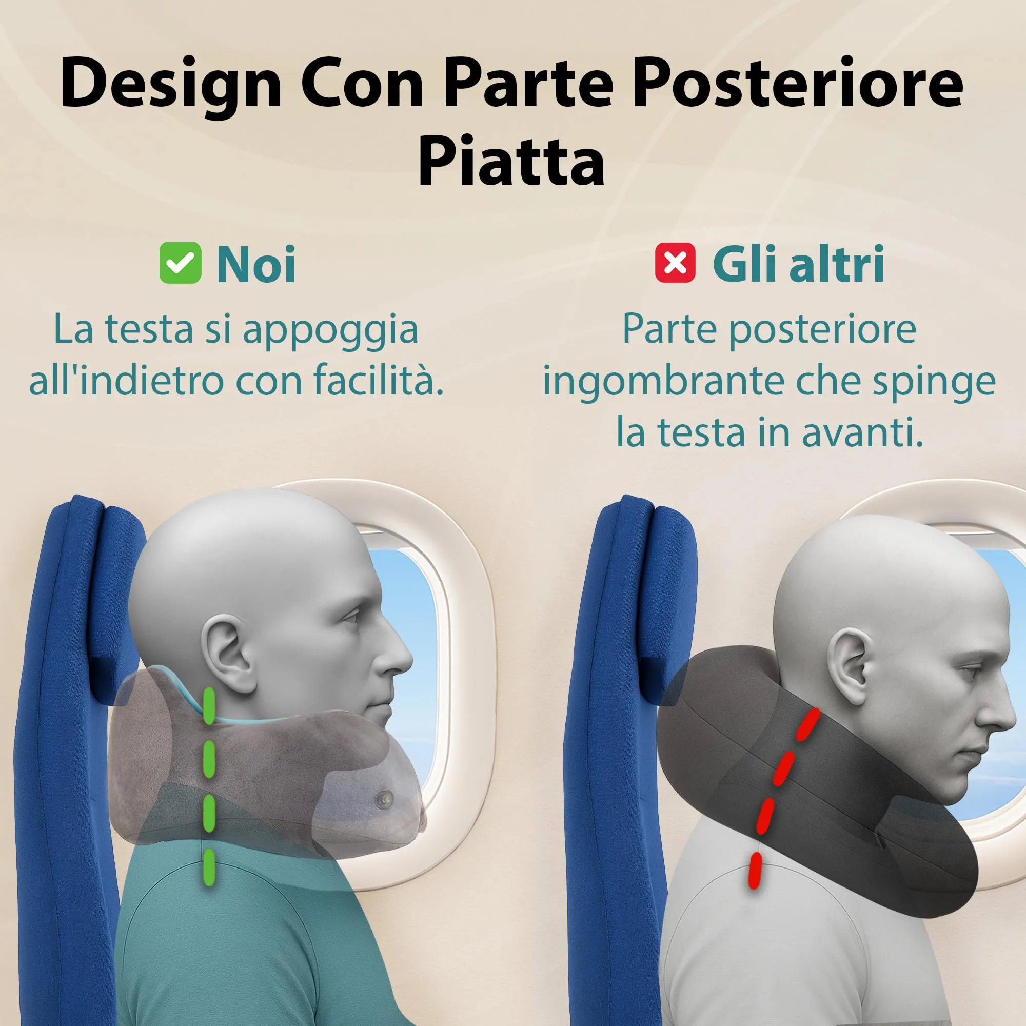 FLOWZOOM Comfy Cuscino da Viaggio con Maschera per Dormire 3D, Grigio - immagine 6
