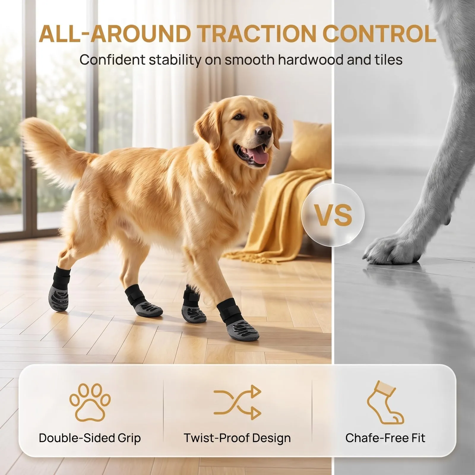 Naapesi Calzini Antiscivolo per Cani con Grip Extra-Spesso, Taglia L - immagine 2