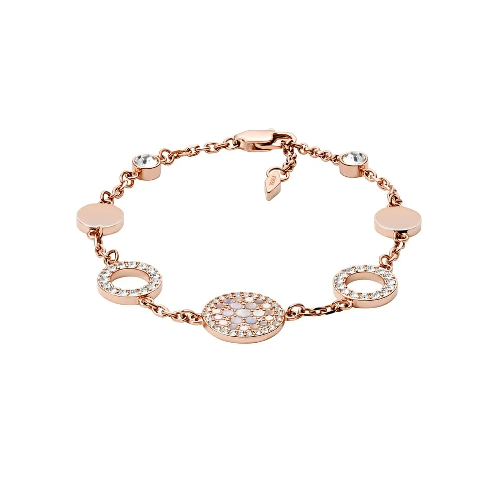 Fossil Bracciale a catena sottile da donna in acciaio inox Oro rosa JF01739791 - immagine 1