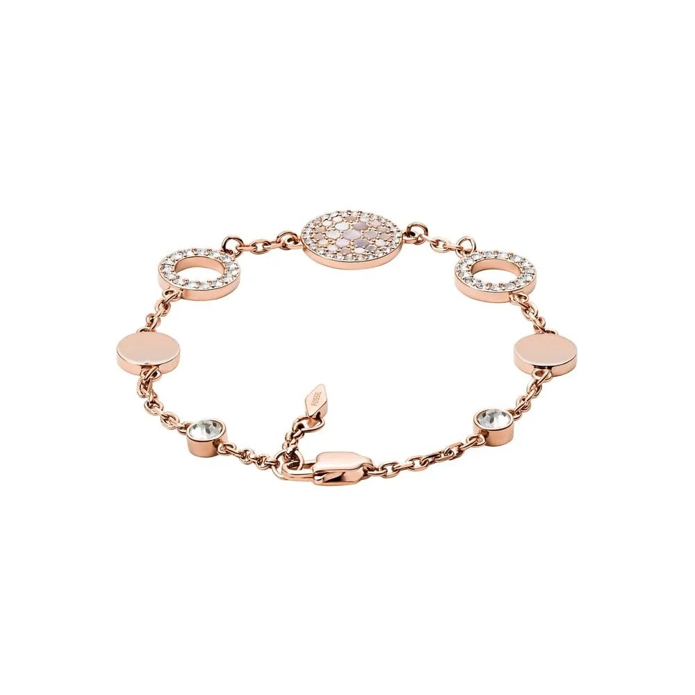 Fossil Bracciale a catena sottile da donna in acciaio inox Oro rosa JF01739791 - immagine 3