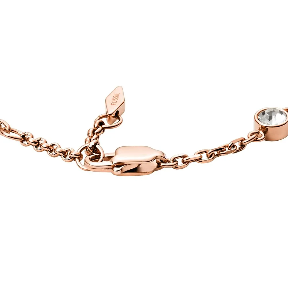 Fossil Bracciale a catena sottile da donna in acciaio inox Oro rosa JF01739791 - immagine 4