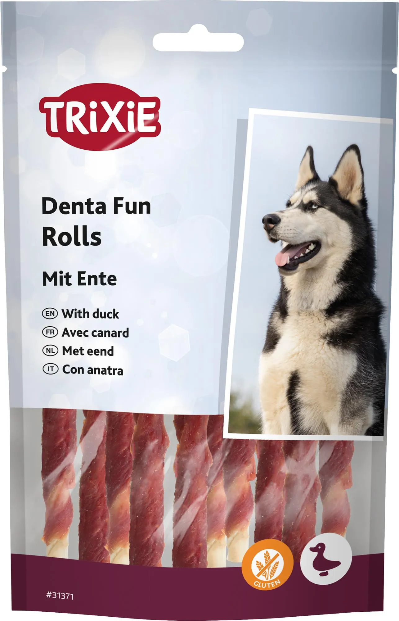 Trixie Denta Fun Bastoncini da masticare con anatra, 12 cm, 10 pezzi - immagine 1