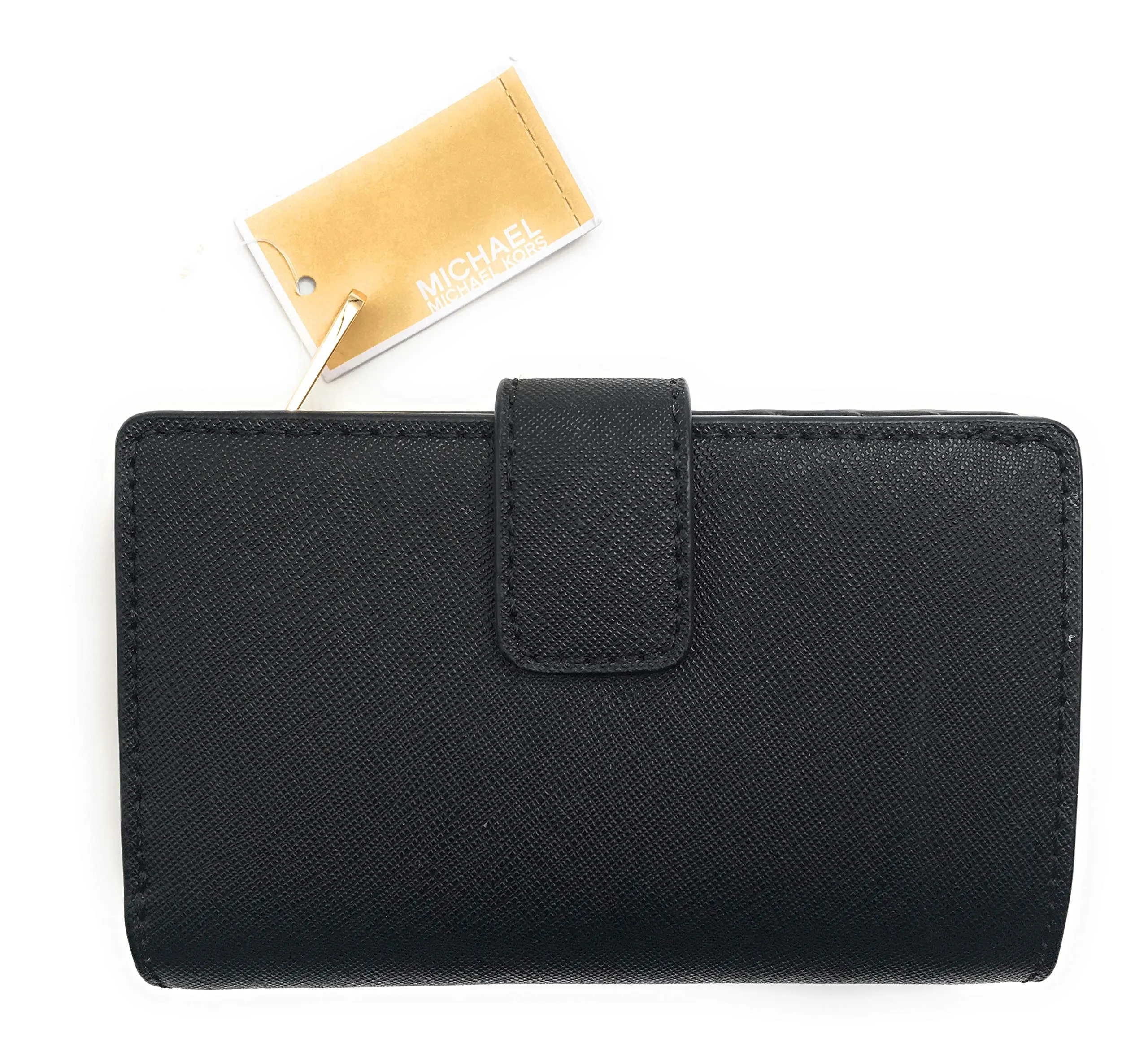 Michael Kors Jet Set Viaggio Saffiano Leather Bifold Zip Coin Wallet, Black, Medium - immagine 6