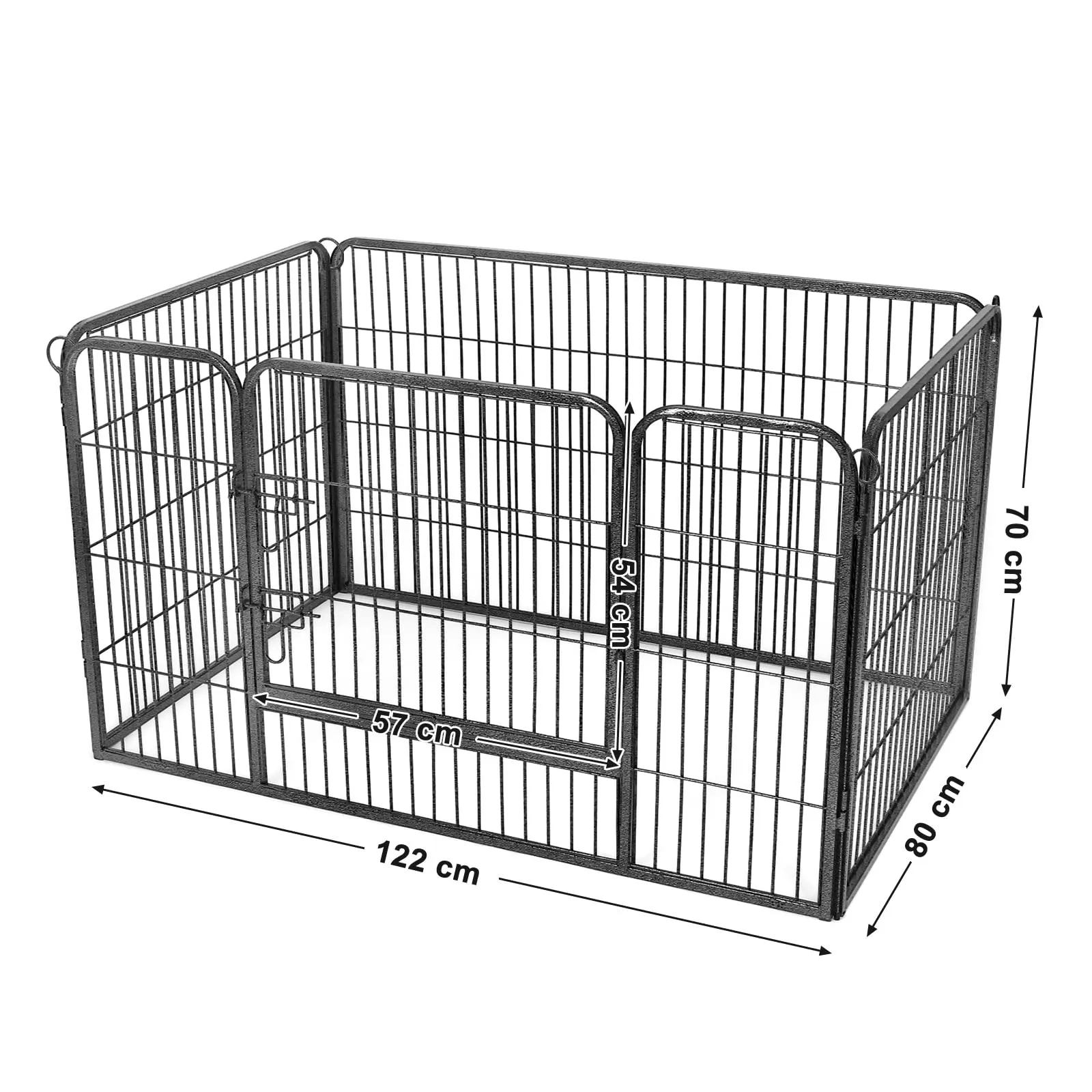 Feandrea Recinto per Animali in Metallo, 122 x 80 x 70 cm, Grigio - immagine 2