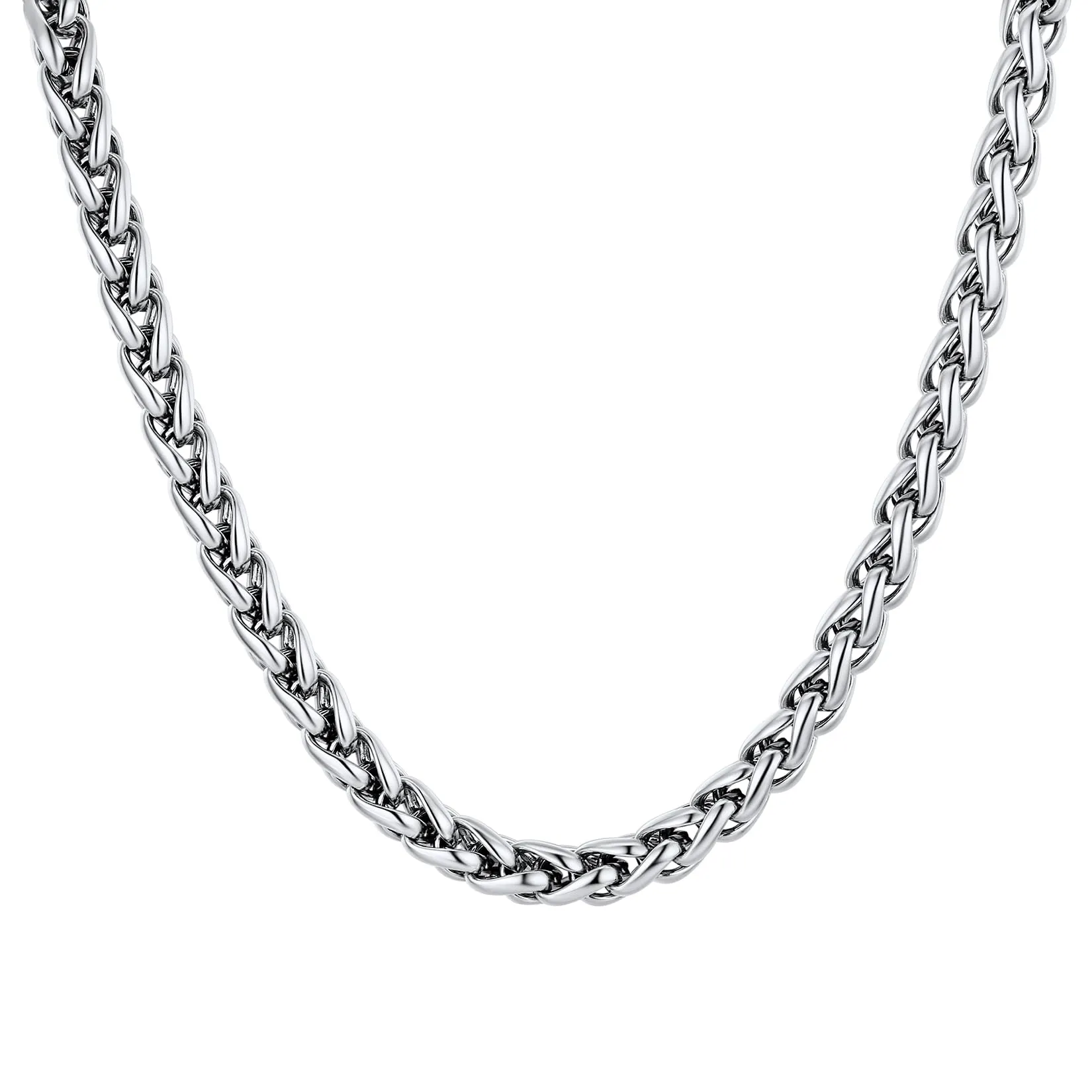 U7 Collana Uomo in Acciaio Inossidabile, Catena a Spiga 9mm, Lunghezza 66cm - immagine 1