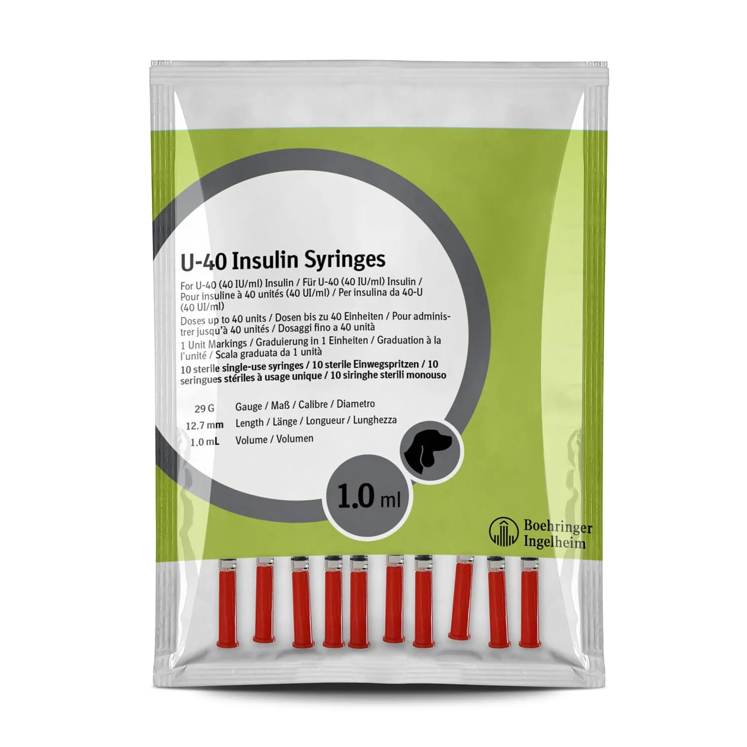 Boehringer Ingelheim Siringhe Sterili Monouso per Insulina Cani e Gatti, 1ml, 40 UI/ml, 120 Pezzi - immagine 2