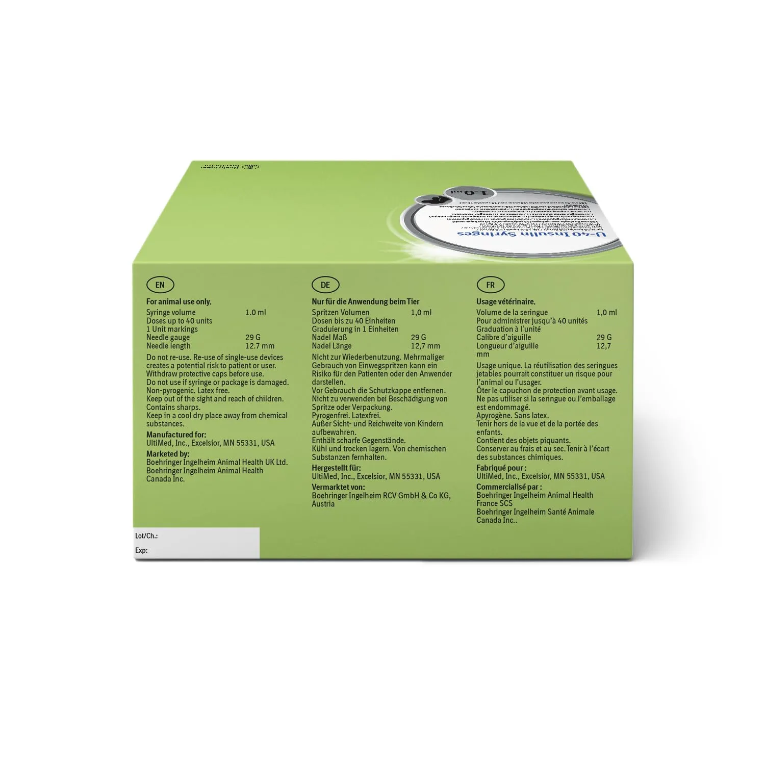 Boehringer Ingelheim Siringhe Sterili Monouso per Insulina Cani e Gatti, 1ml, 40 UI/ml, 120 Pezzi - immagine 7