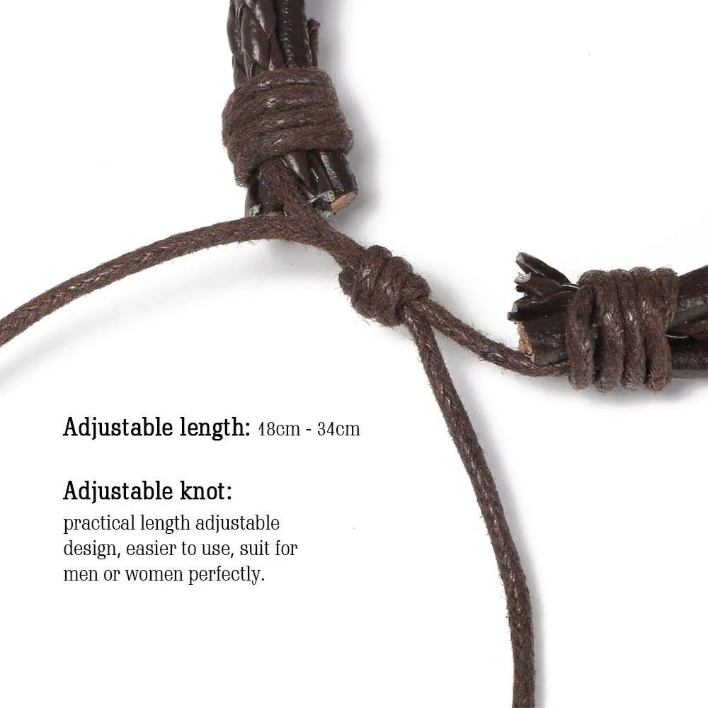 flintronic Bracciale Uomo e Donna in Pelle Intrecciata, 6 Pezzi, 18-34cm - immagine 5