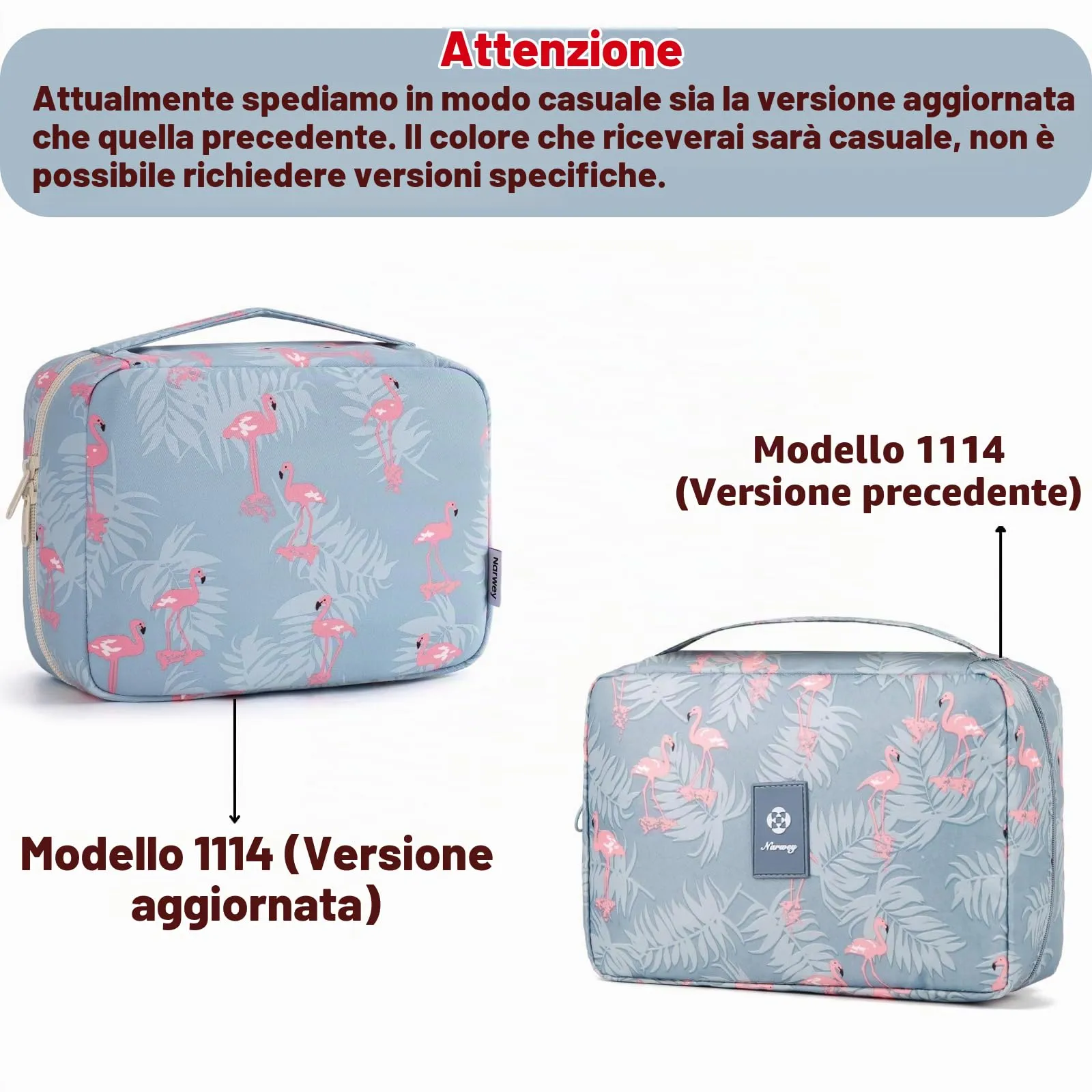 Narwey Beauty Case da Viaggio da Appendere, Borsa da Toilette e Trousse Trucchi (Flamingo) - immagine 2