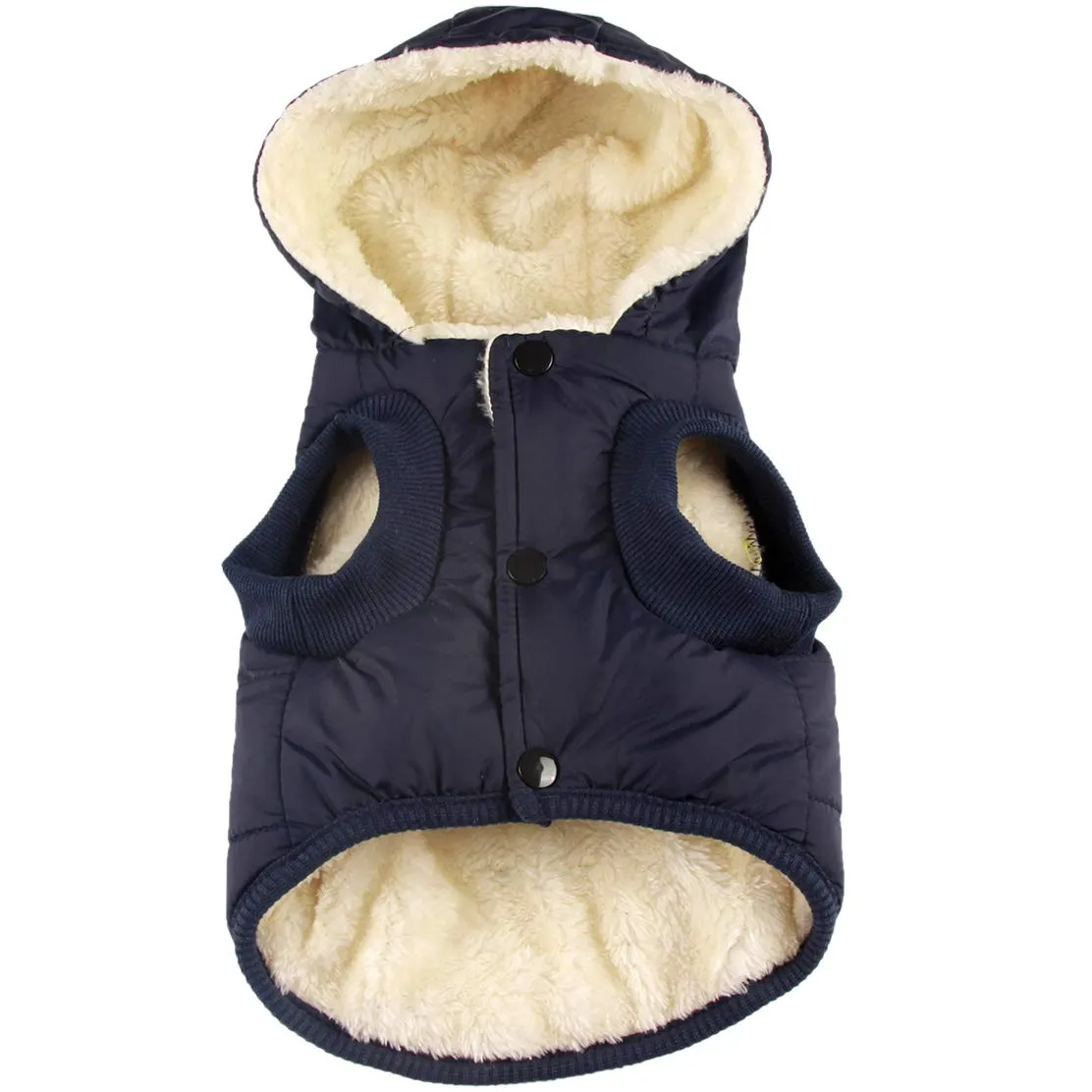 JoyDaog Cappottino Invernale per Cani con Cappuccio, Fodera in Pile, Blu, Taglia S - immagine 1