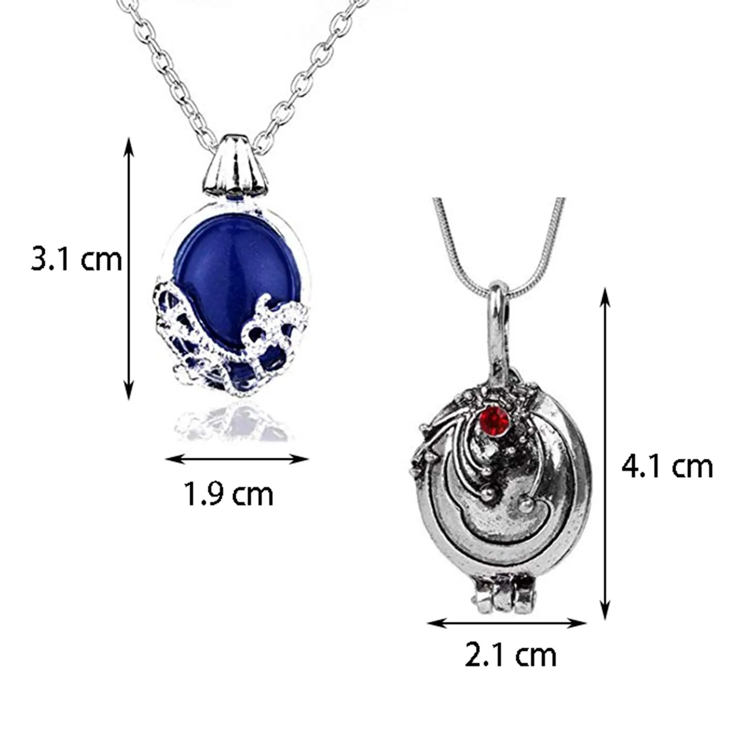 YouU The Vampire Diaries Katherine Collana Pendente, Blu Reale (Set da 2 Pezzi) - immagine 2