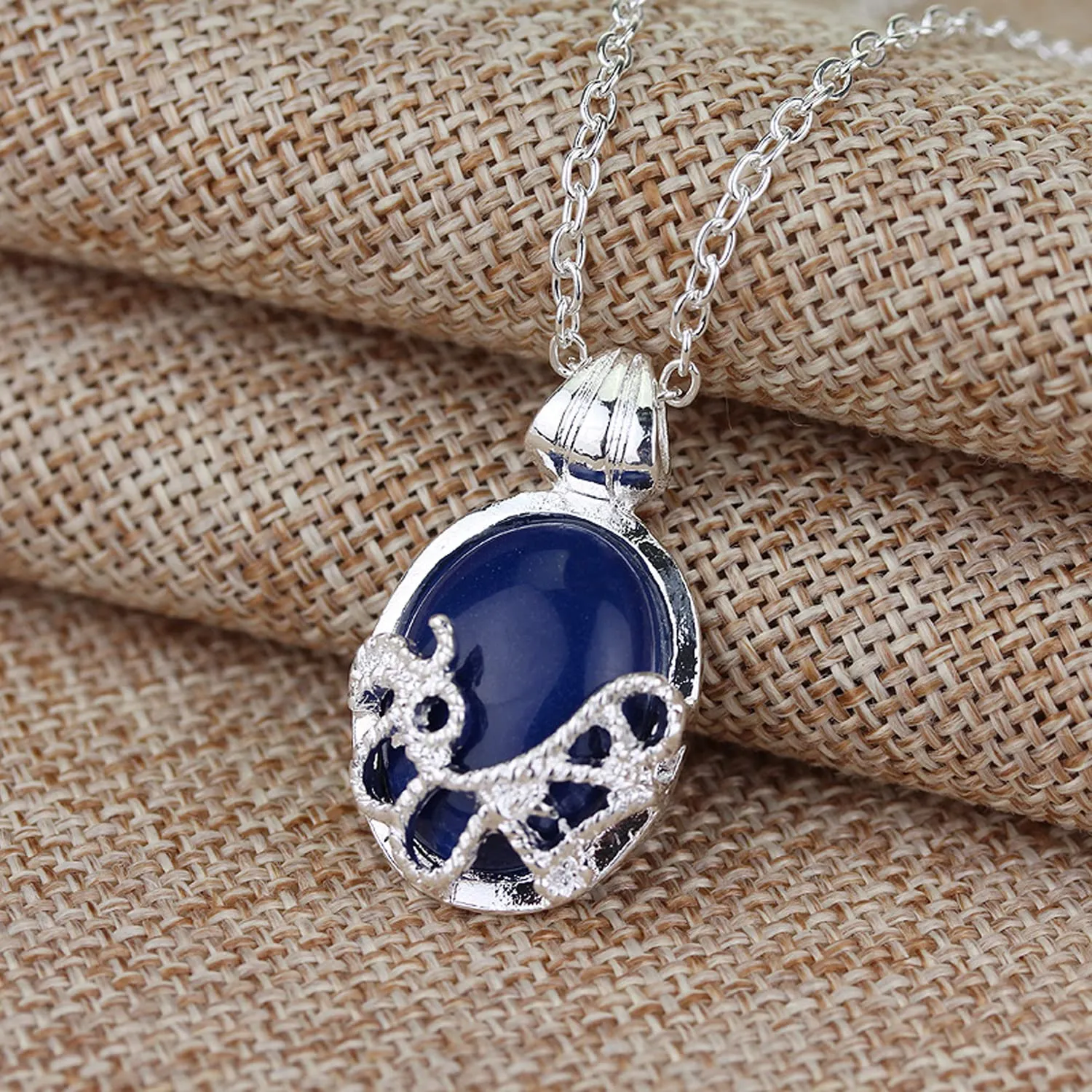 YouU The Vampire Diaries Katherine Collana Pendente, Blu Reale (Set da 2 Pezzi) - immagine 6