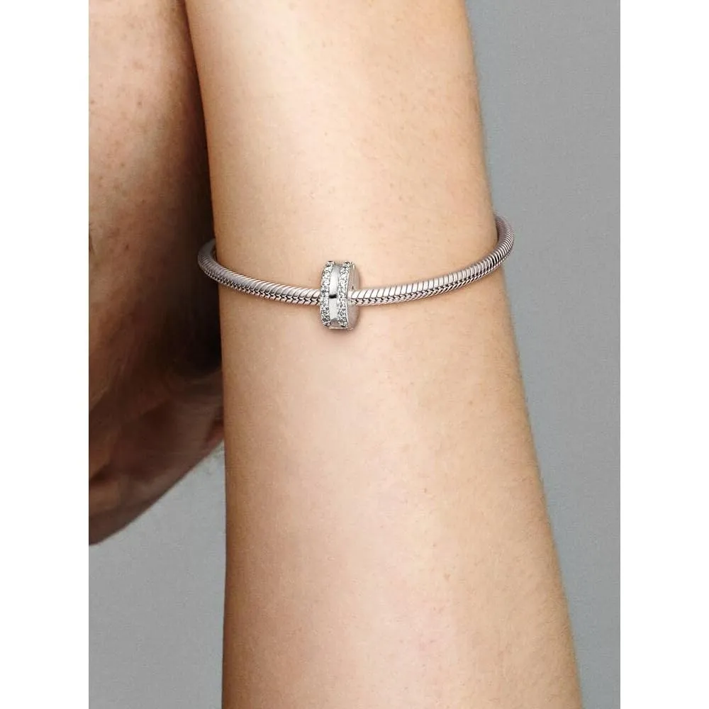 Pandora Timeless Clip in Argento Sterling con Zirconia Cubica e Silicone - immagine 4