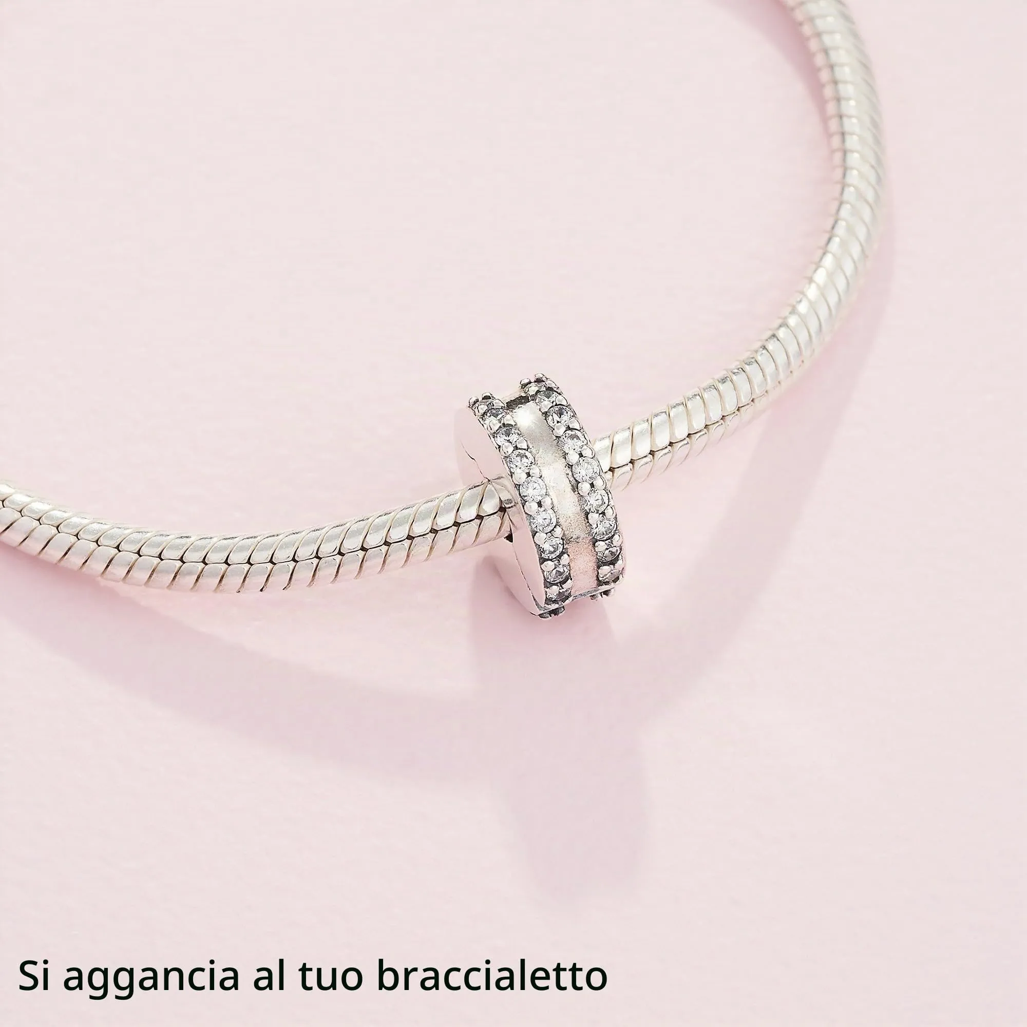 Pandora Timeless Clip in Argento Sterling con Zirconia Cubica e Silicone - immagine 6