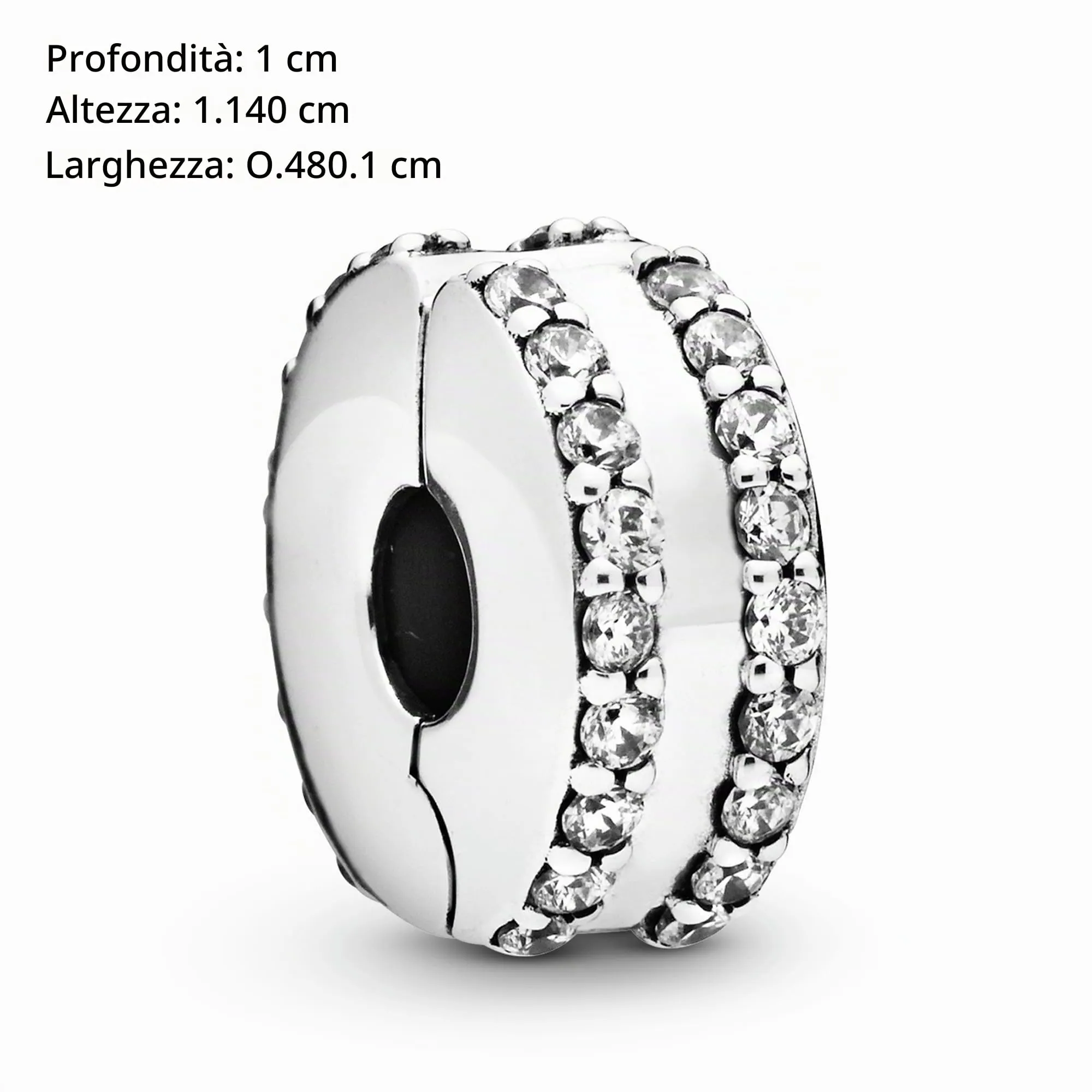 Pandora Timeless Clip in Argento Sterling con Zirconia Cubica e Silicone - immagine 7
