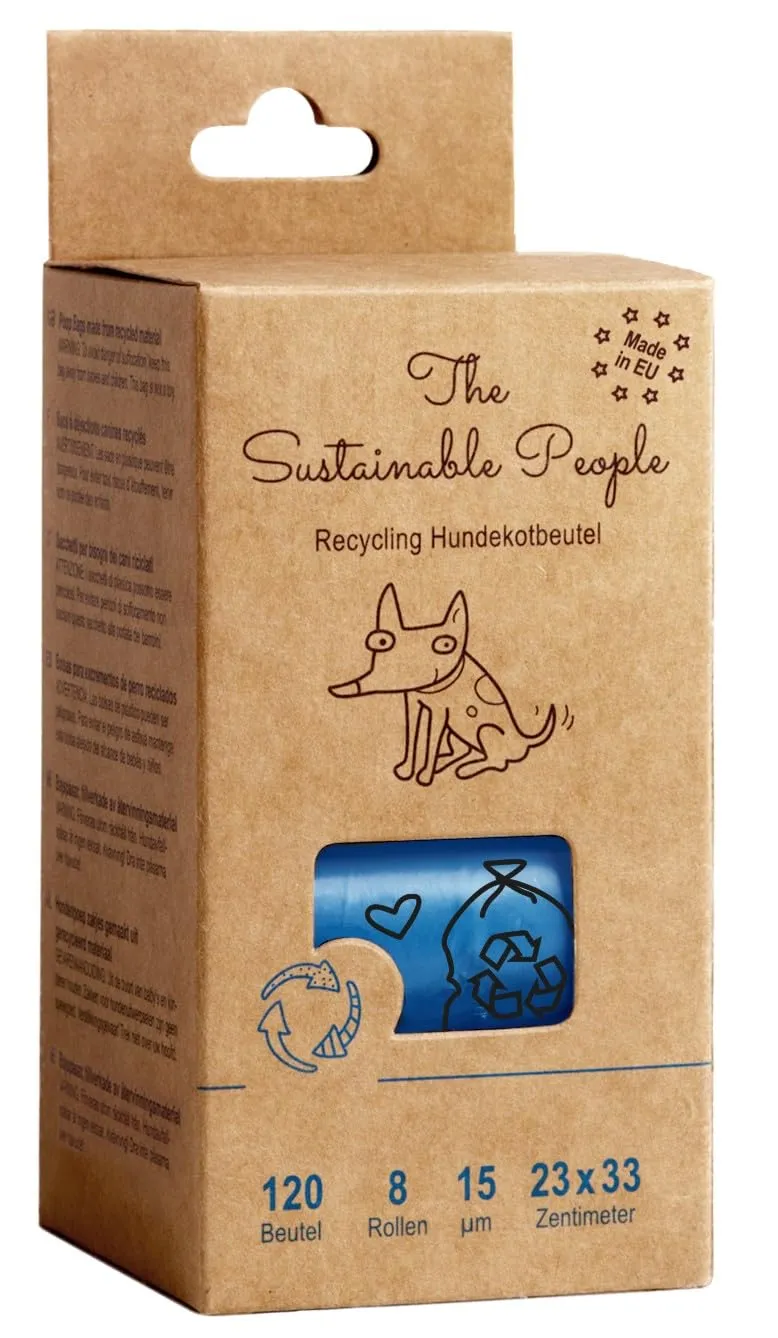 The Sustainable People Sacchetti riciclati per deiezioni canine, 120 unità (8 rotoli) - immagine 1
