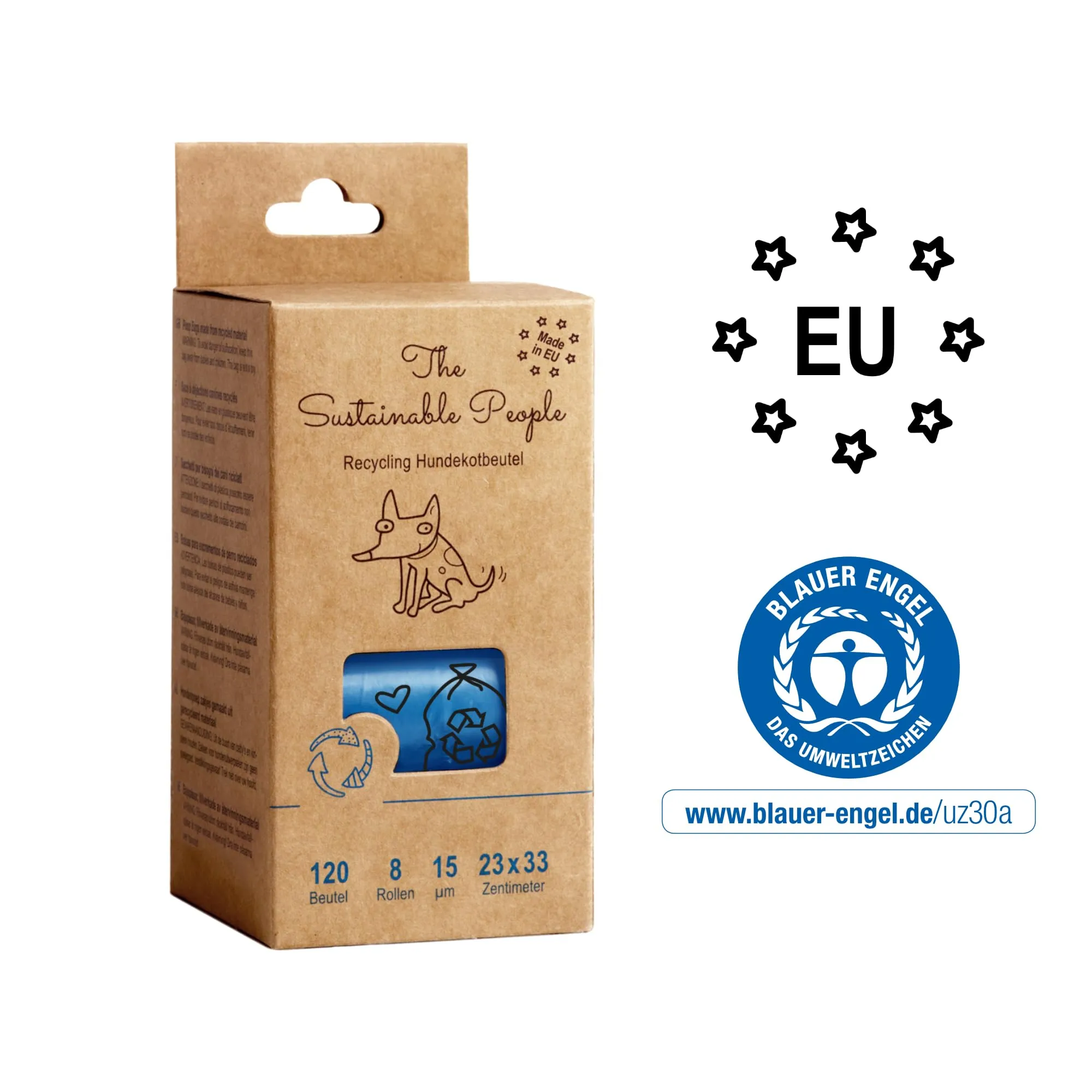 The Sustainable People Sacchetti riciclati per deiezioni canine, 120 unità (8 rotoli) - immagine 3