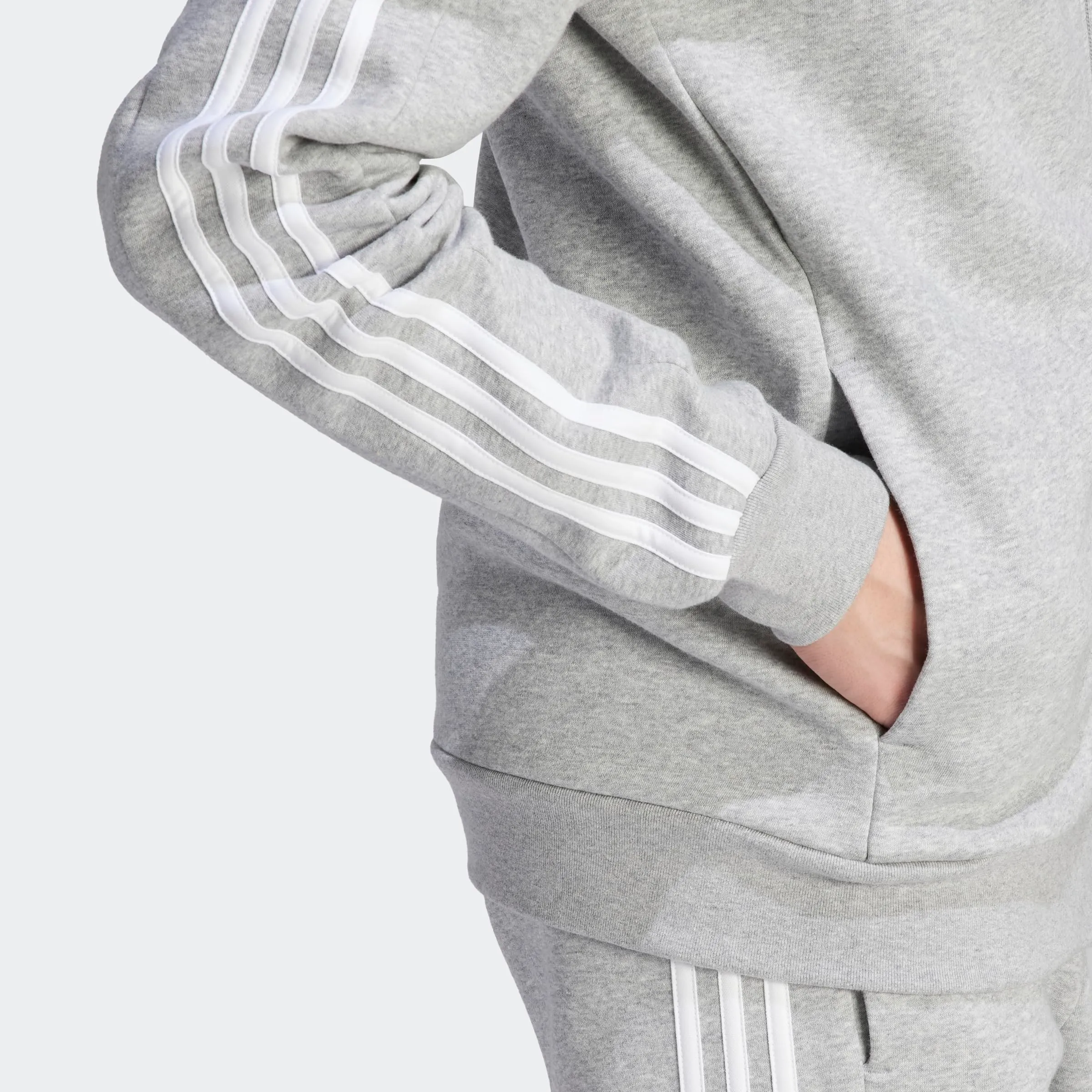 adidas Men's Essentials Fleece 3-Stripes Full-Zip Hoodie - HB0041 - immagine 3