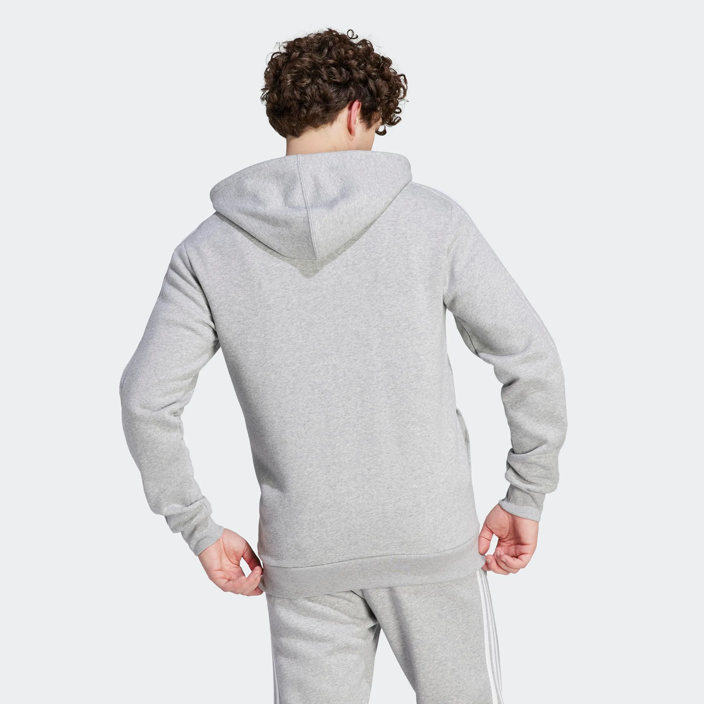 adidas Men's Essentials Fleece 3-Stripes Full-Zip Hoodie - HB0041 - immagine 5