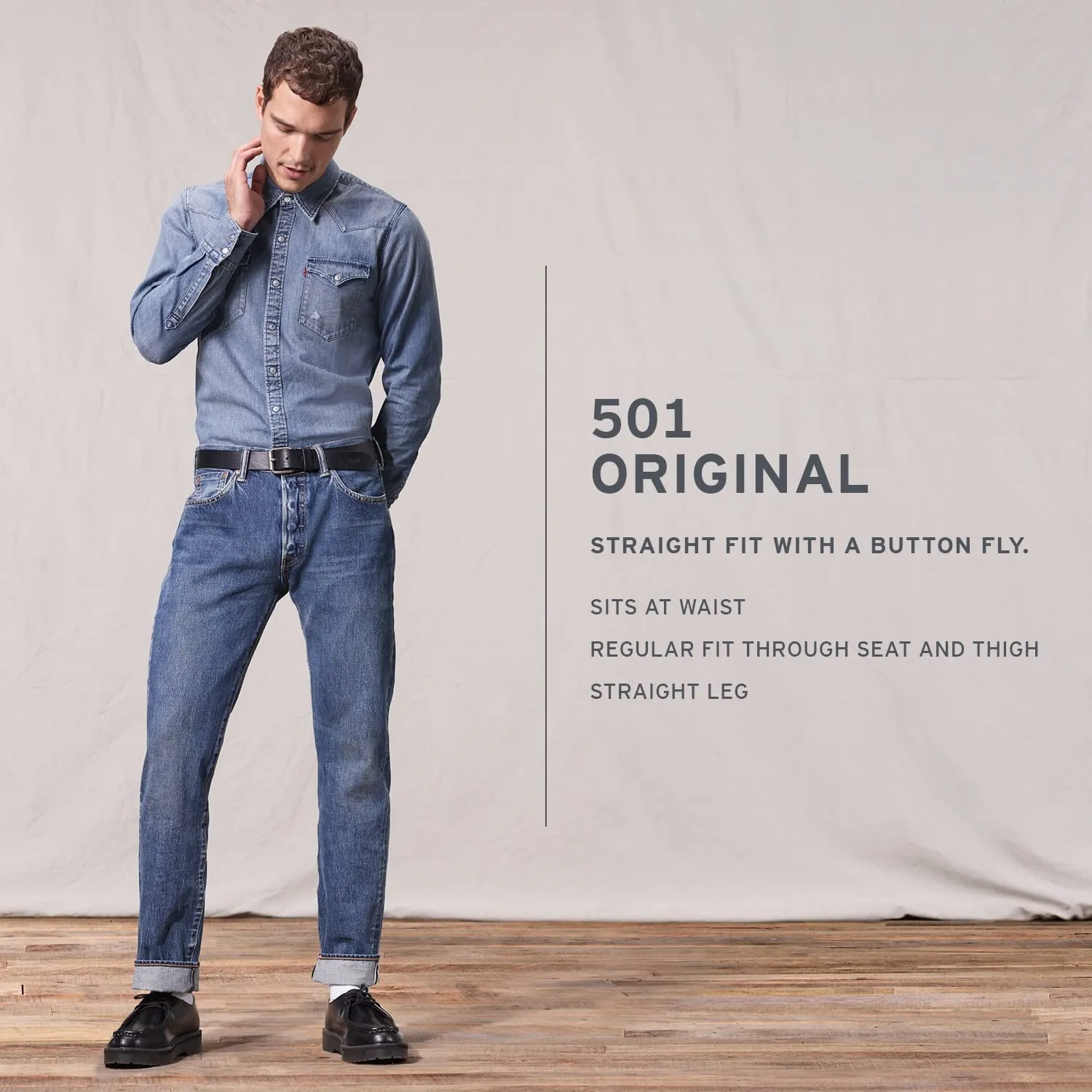 Levi's 501 Original Fit V5 Jeans Uomo, Black Stf, 30W / 32L - immagine 7