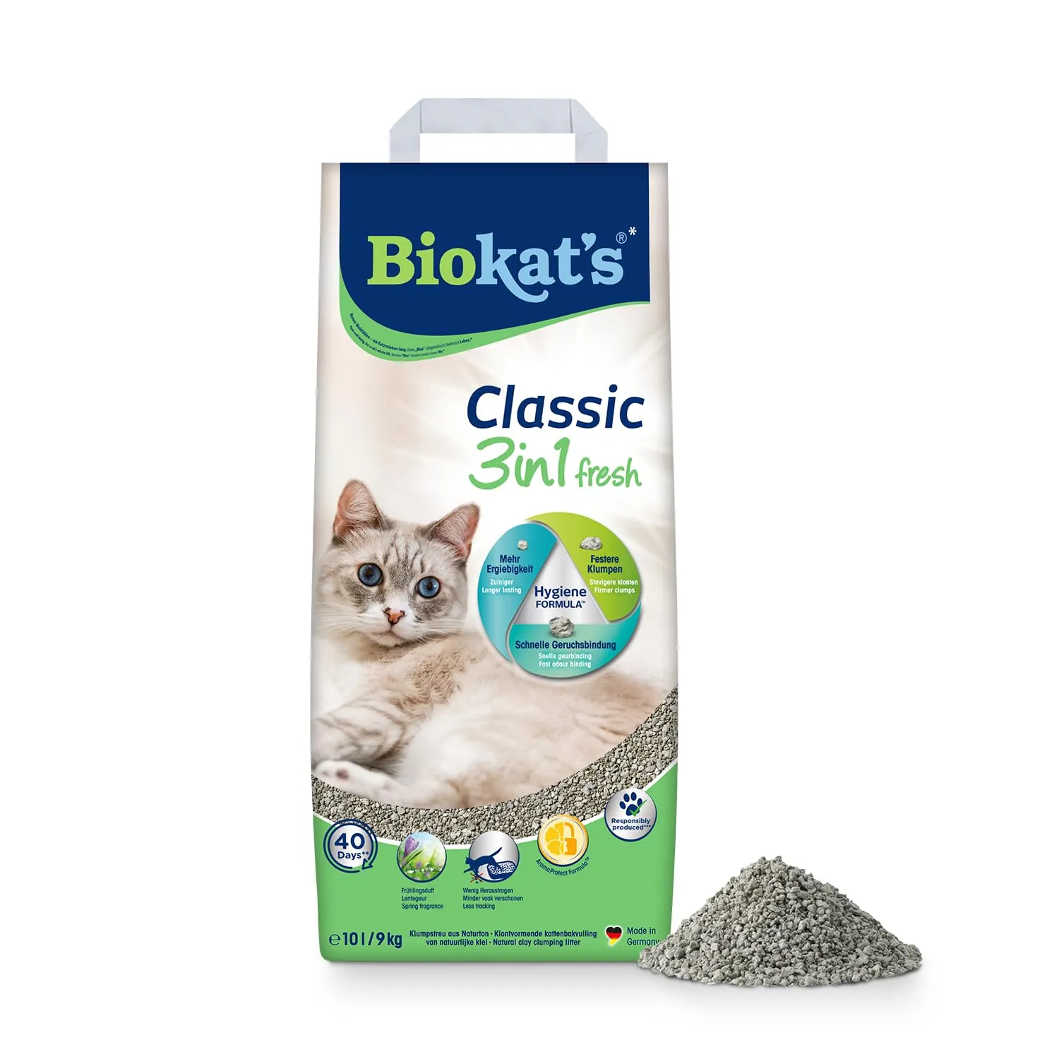 Biokat's Classic Fresh 3in1 Clumping Cat Litter, 10 L - immagine 1