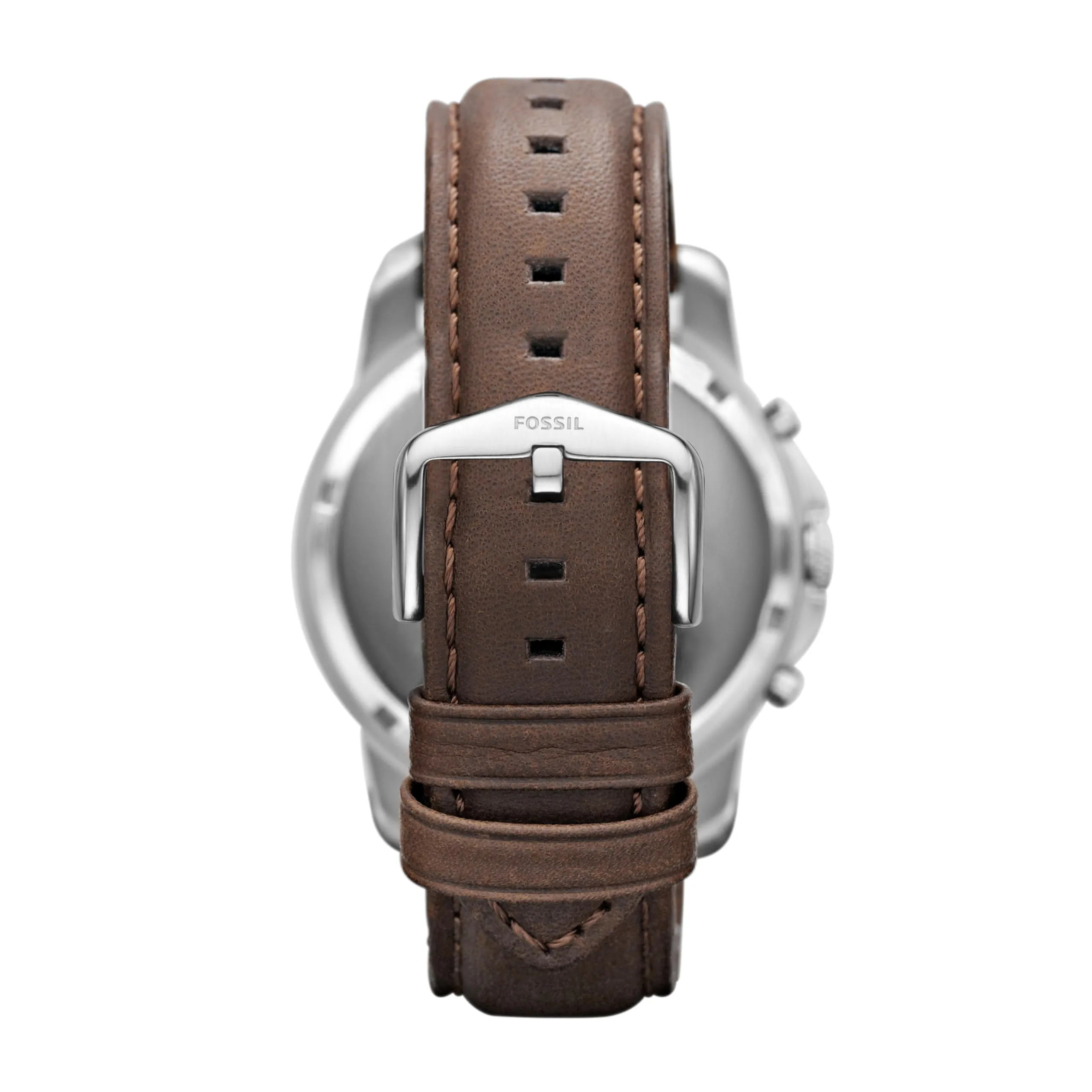 Fossil Grant Orologio da Uomo Cronografo in Acciaio Inossidabile 44 mm con Cinturino in Vera Pelle, FS4735, Bianco e Marrone - immagine 2