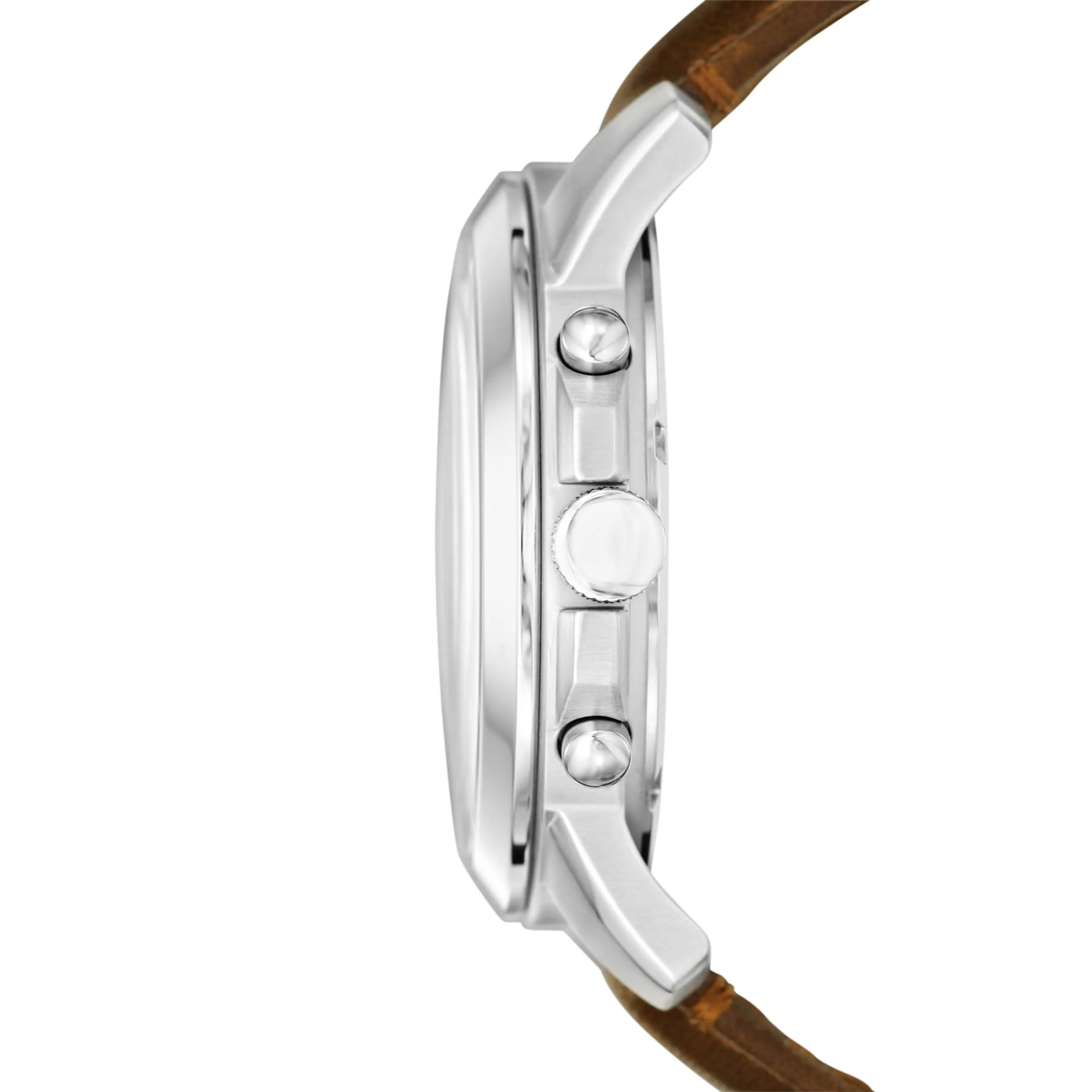 Fossil Grant Orologio da Uomo Cronografo in Acciaio Inossidabile 44 mm con Cinturino in Vera Pelle, FS4735, Bianco e Marrone - immagine 3