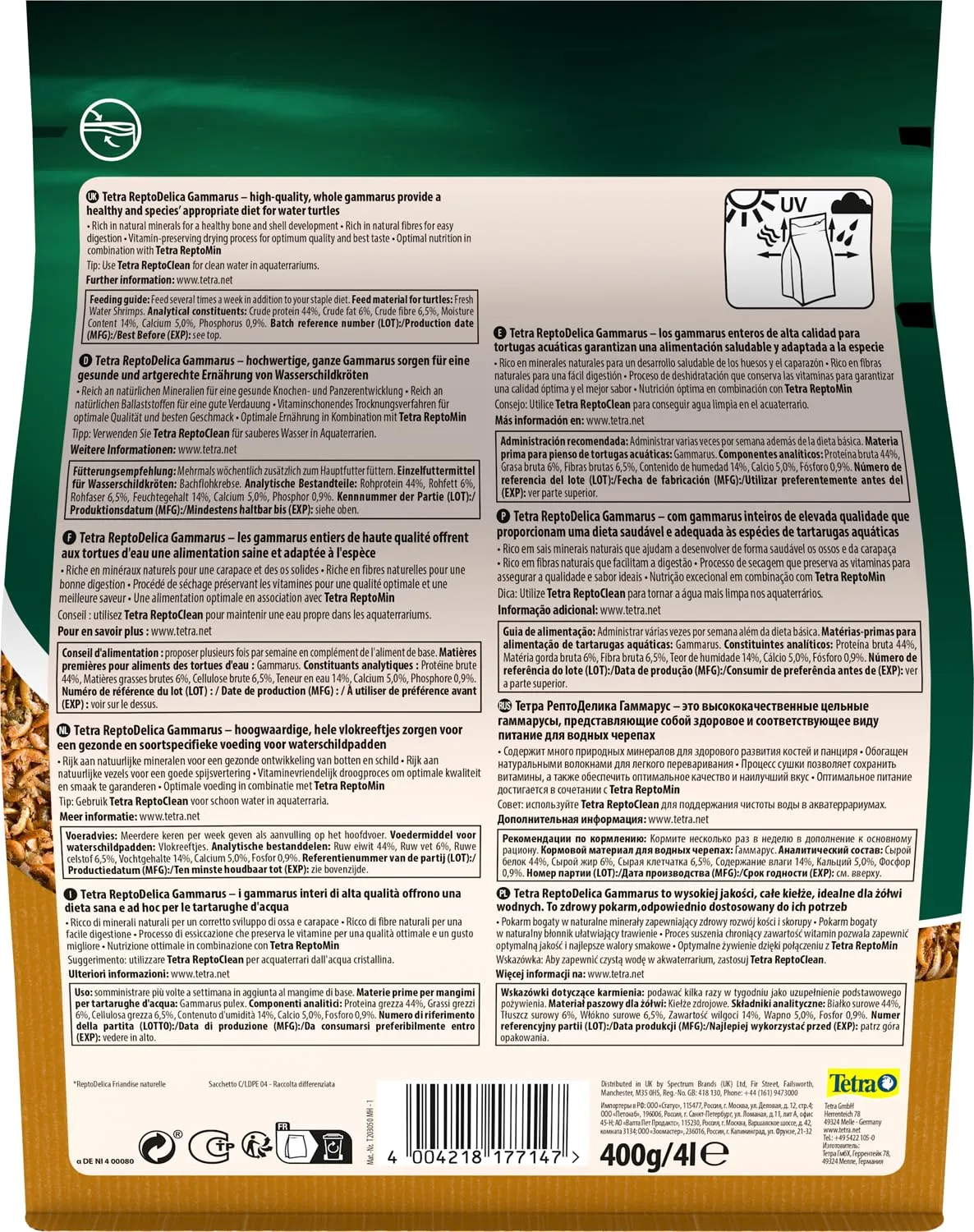 Tetra Gammarus Turtle Food, 4 L - immagine 11