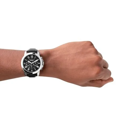 Fossil Grant Cronografo Uomo FS4812 Acciaio Inossidabile 44 mm Nero e Grigio - immagine 4