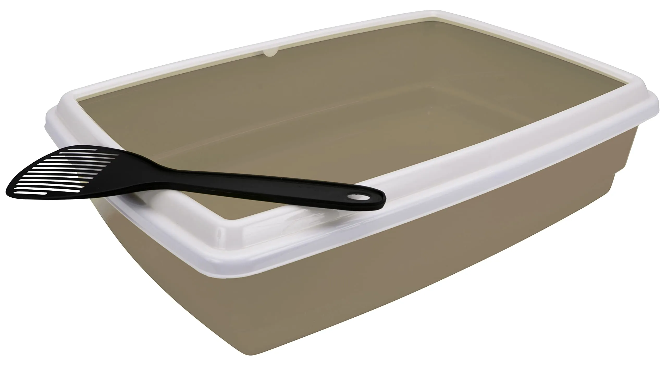 Aimé Lettiera Gatto con Bordi e Paletta, Grigio e Bianco, 44 x 34 x 11 cm - immagine 1