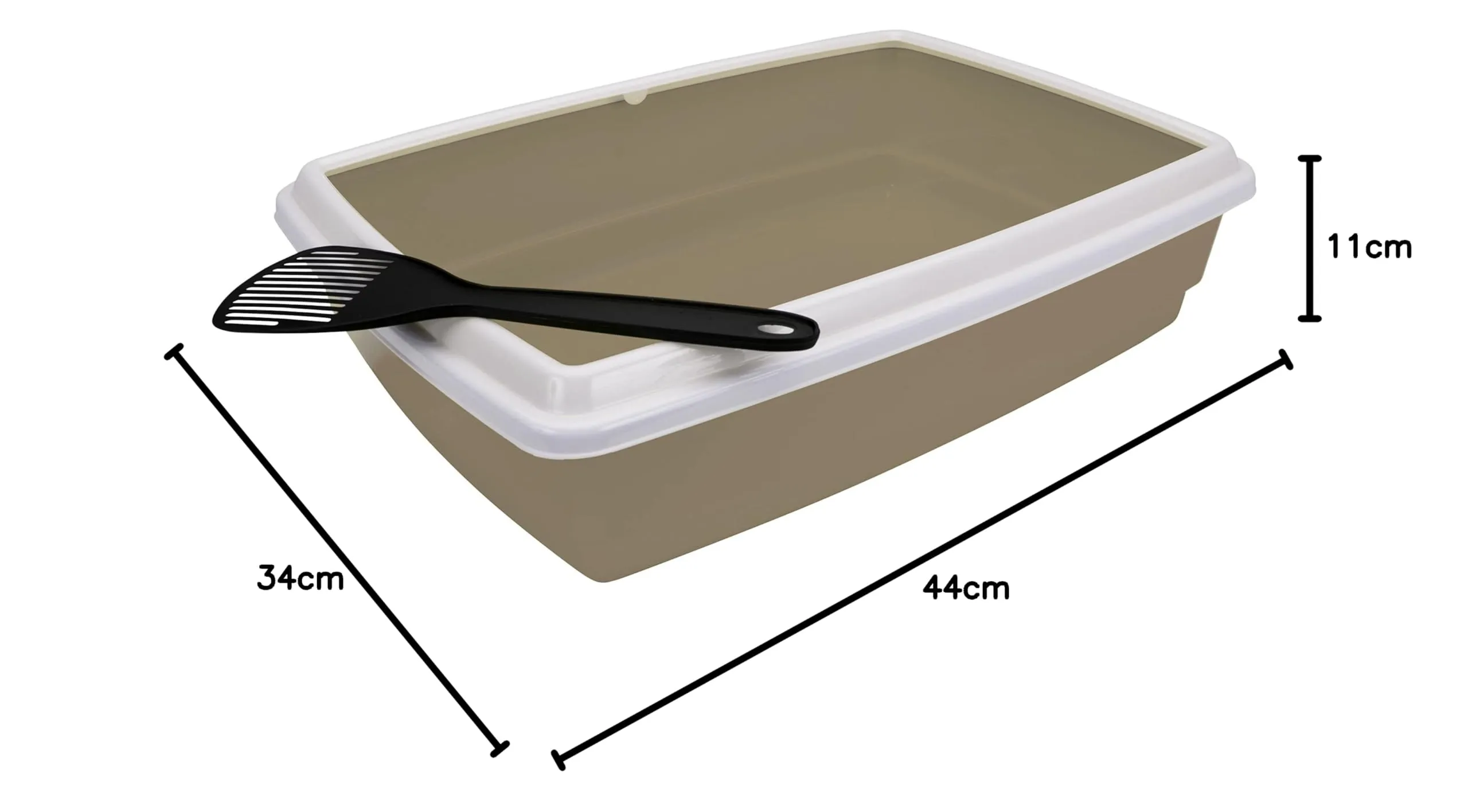 Aimé Lettiera Gatto con Bordi e Paletta, Grigio e Bianco, 44 x 34 x 11 cm - immagine 4