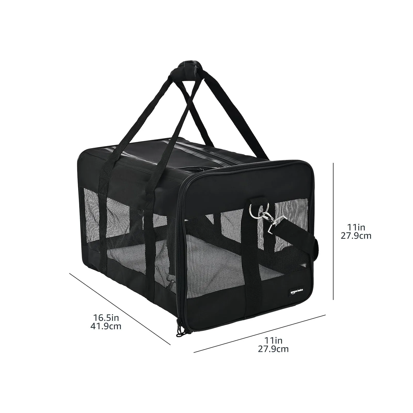 Amazon Basics AMZSC-002 Borsa da trasporto morbida per cani e gatti, Taglia M, Nero - immagine 2