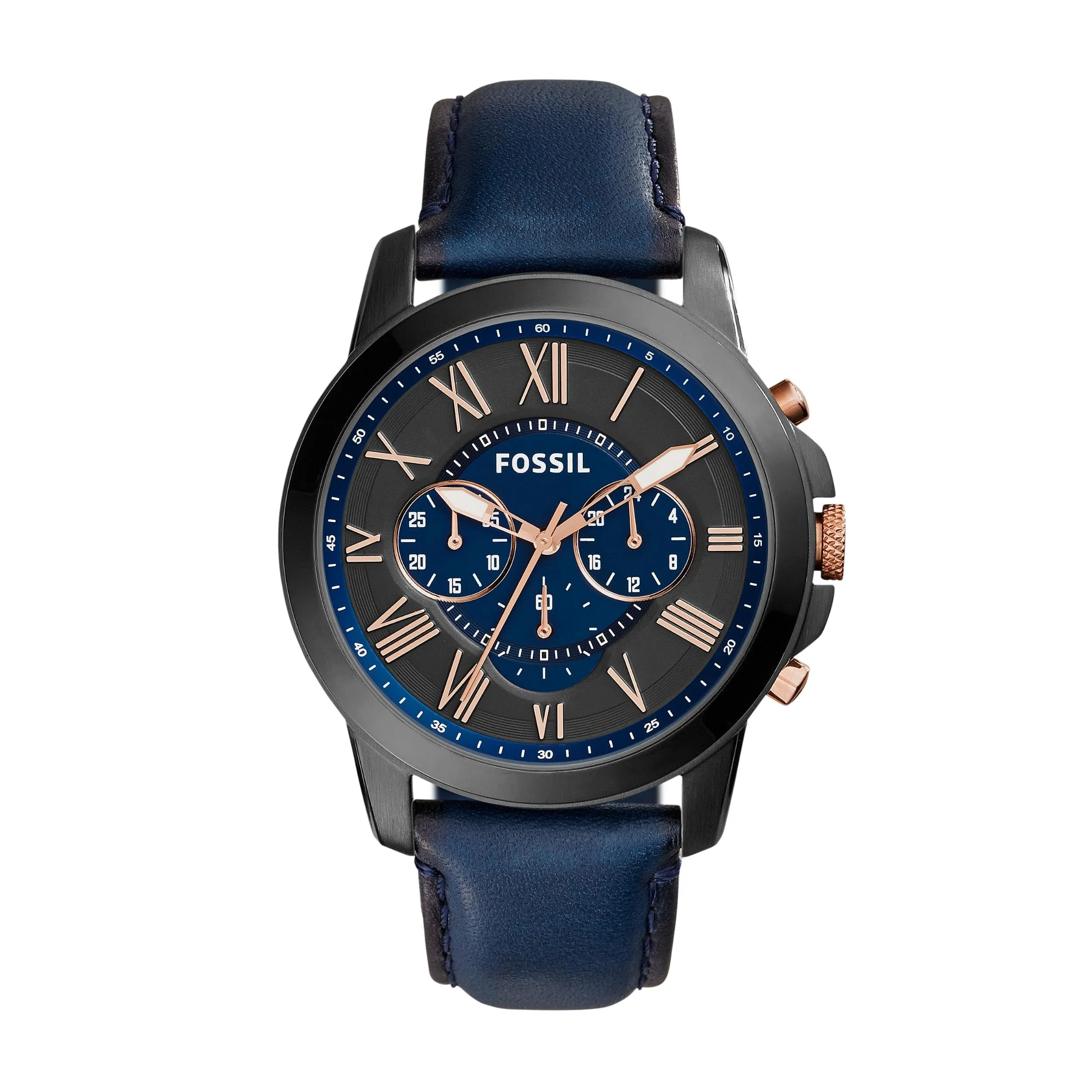 Fossil Grant Orologio da Uomo Cronografo FS5061 - Acciaio Inossidabile 44 mm, Nero e Blu - immagine 1