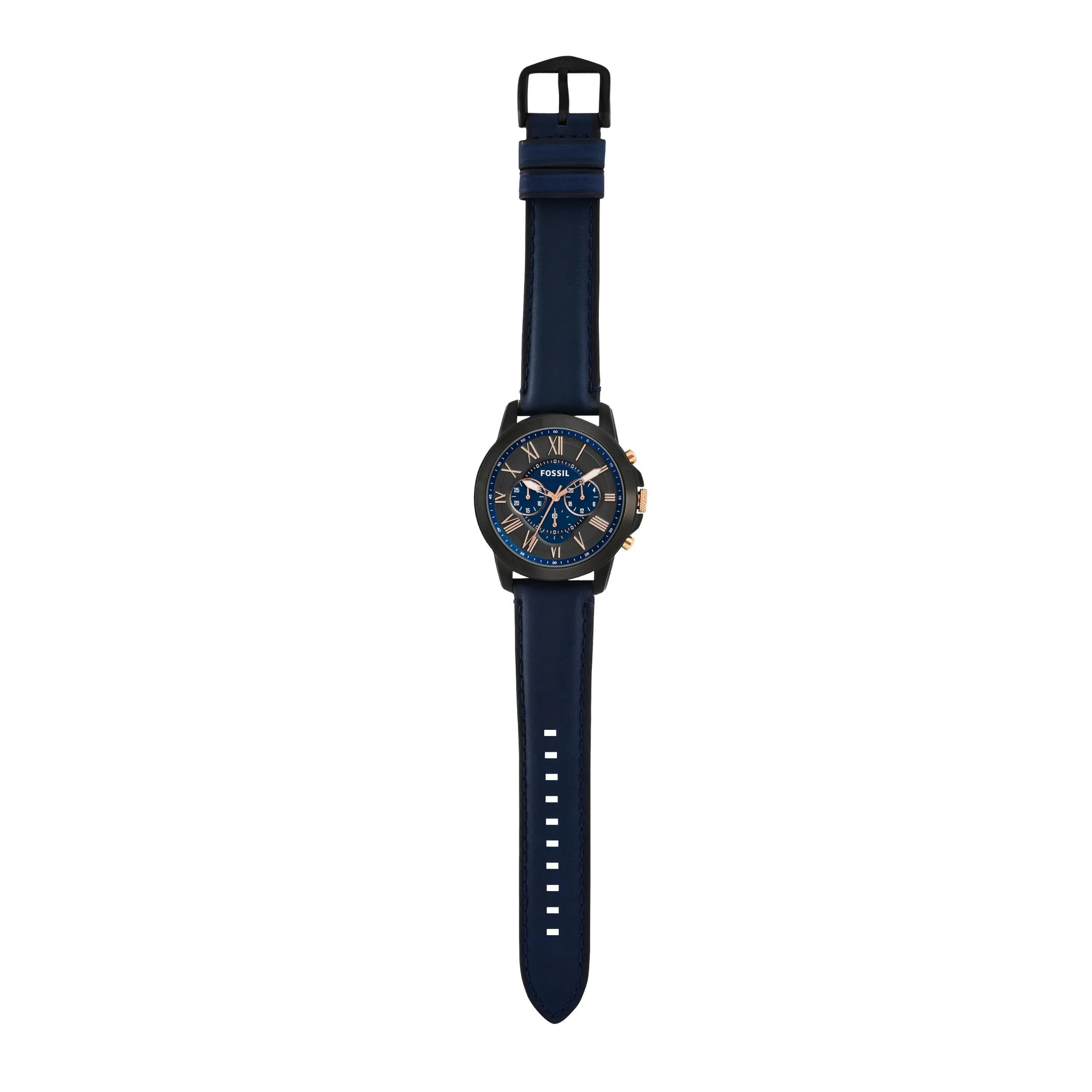 Fossil Grant Orologio da Uomo Cronografo FS5061 - Acciaio Inossidabile 44 mm, Nero e Blu - immagine 3